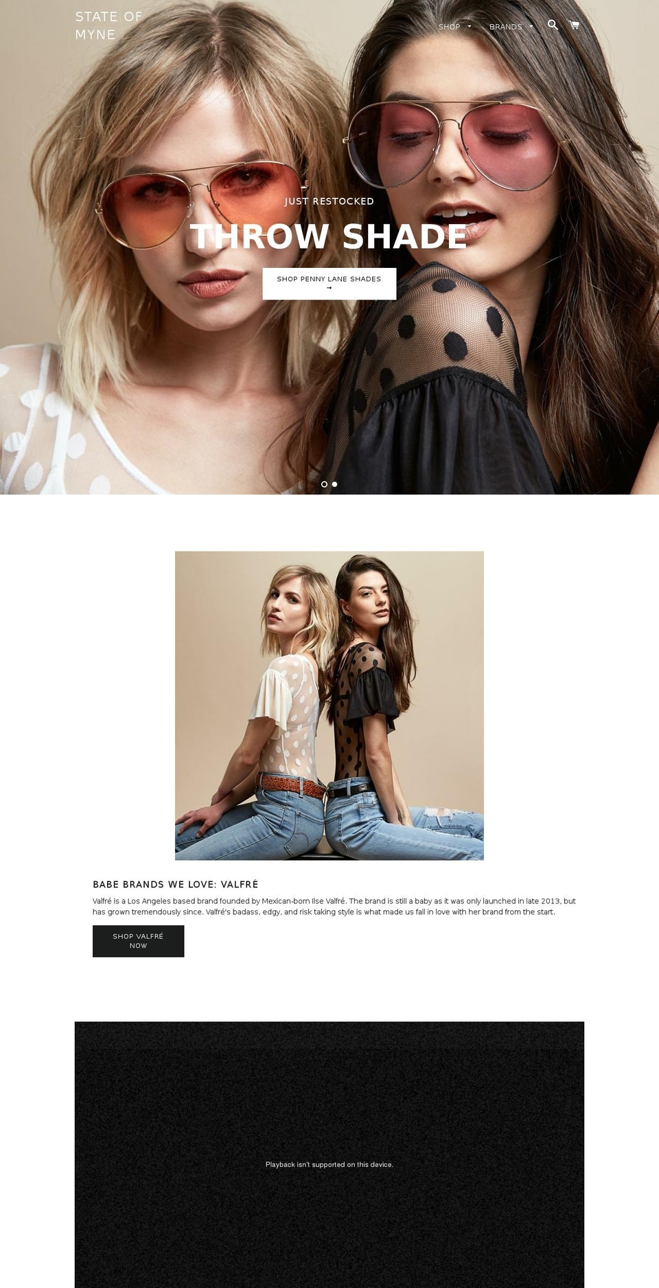 stateofmyne.com shopify website screenshot