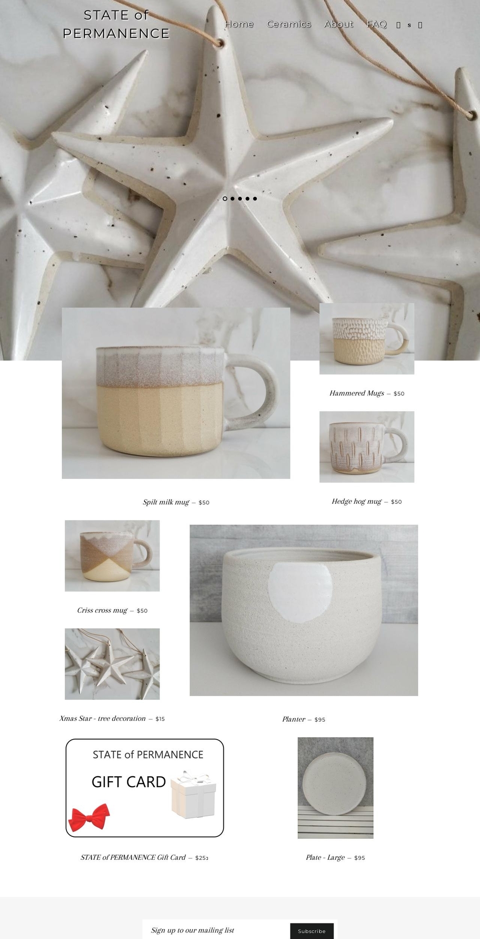 stateofpermanence.com.au shopify website screenshot