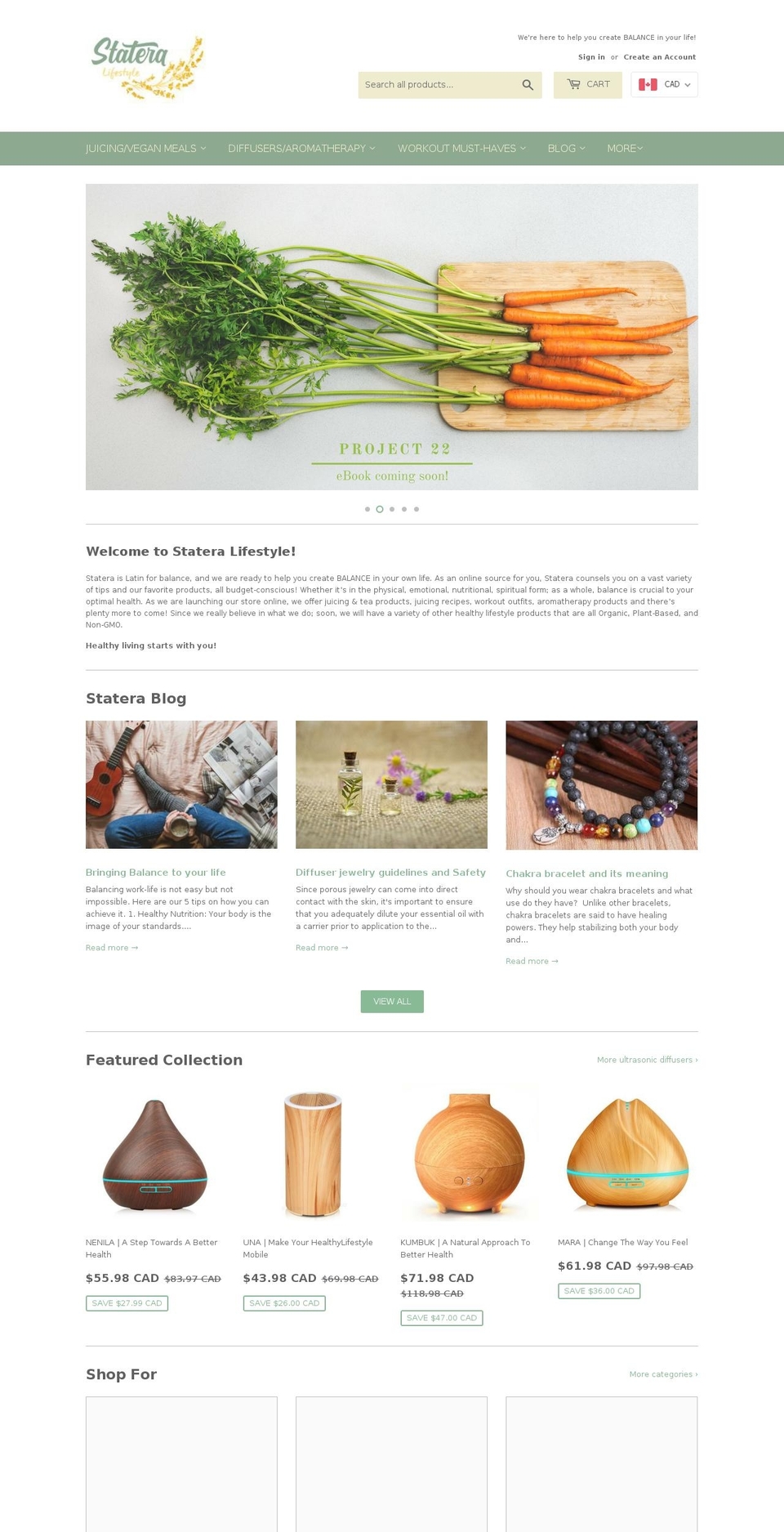 stateralifestyle.com — Shopify storefront screenshot