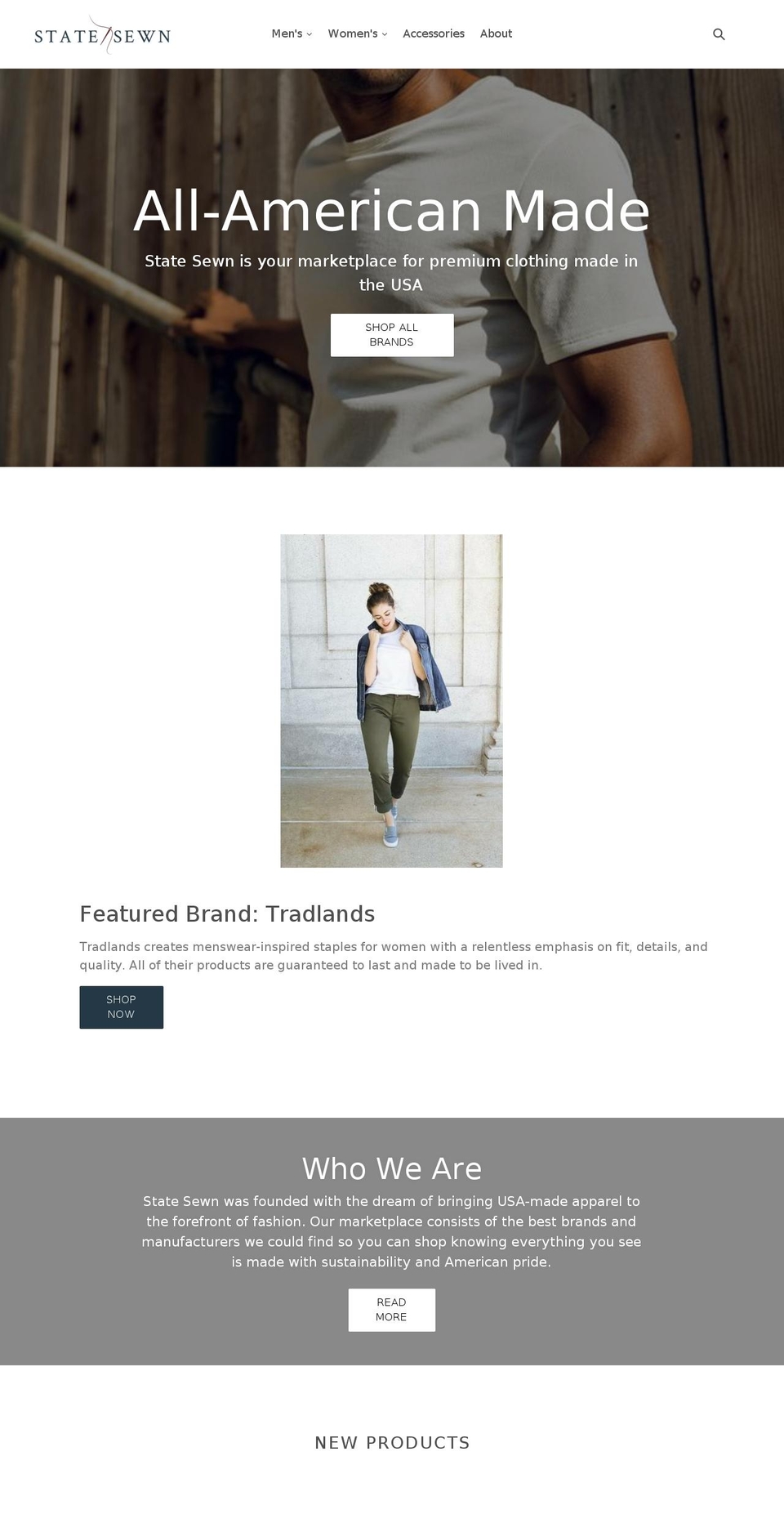statesewn.com — Shopify storefront screenshot