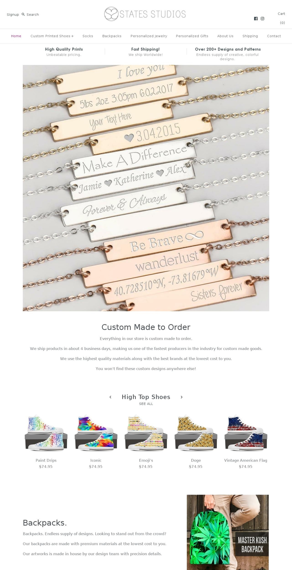 statesstudios.com — Shopify storefront screenshot