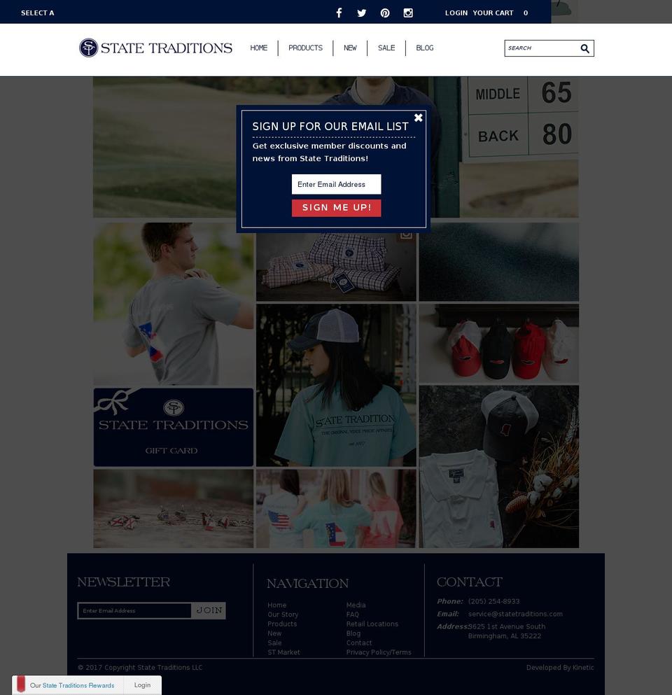 State Traditions Desktop Shopify theme site example statetraditions.com
