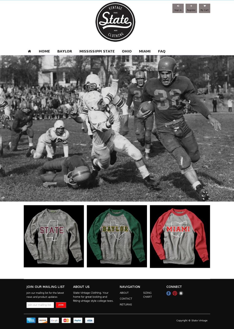 statevintage.com shopify website screenshot