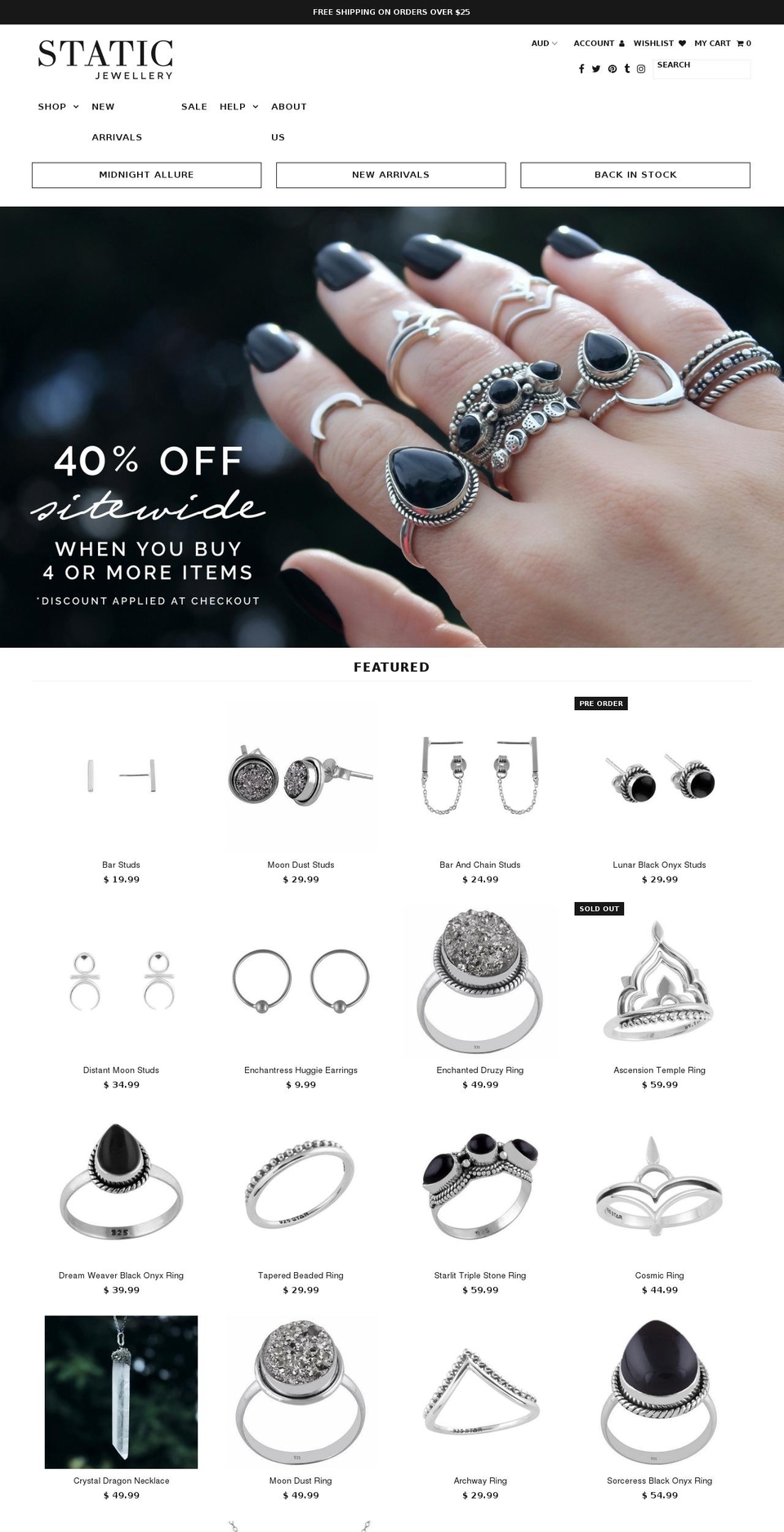 Prestige Shopify theme site example static-jewellery.myshopify.com