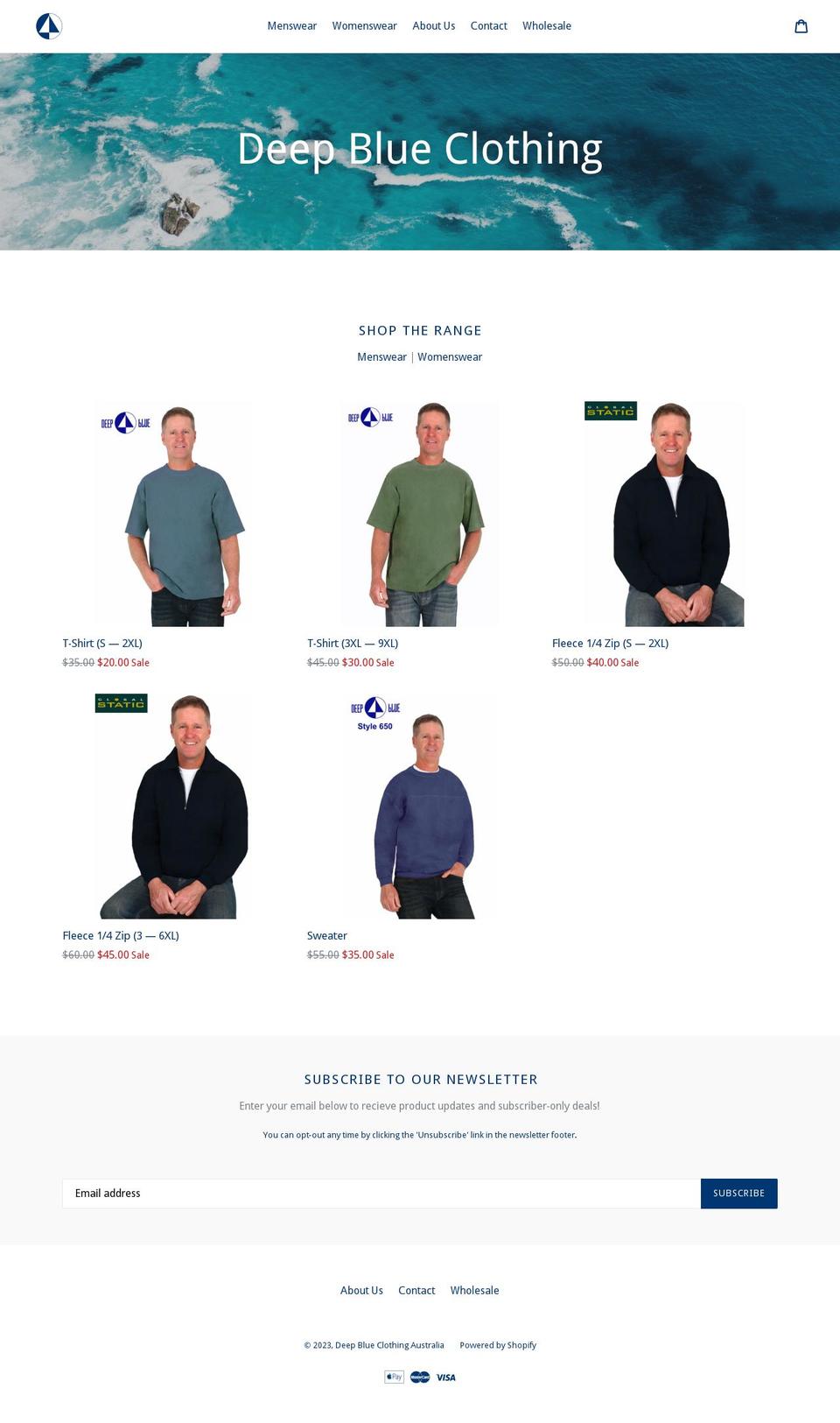 staticdeepblue.com — Shopify storefront screenshot