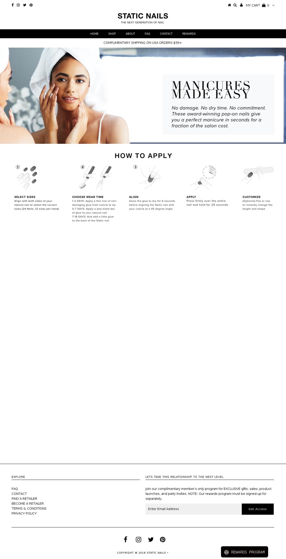 staticnails.com shopify website screenshot
