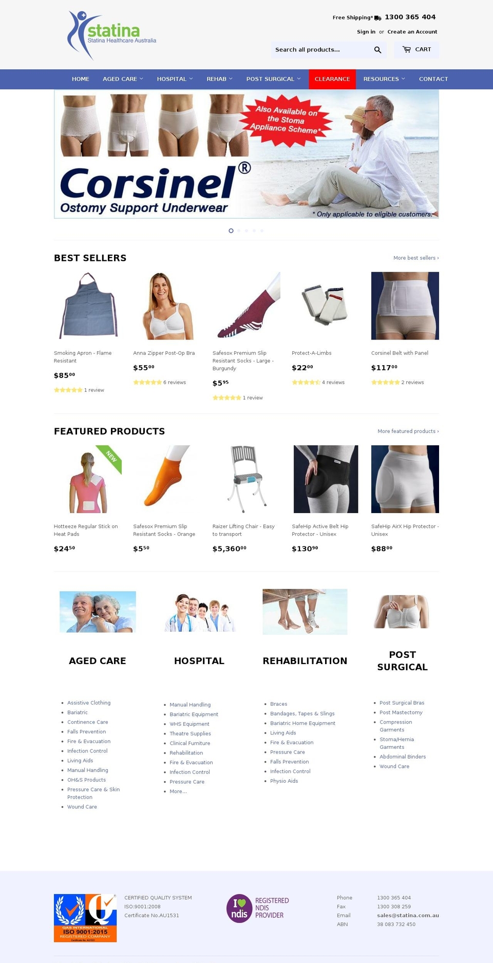 statina.com.au shopify website screenshot