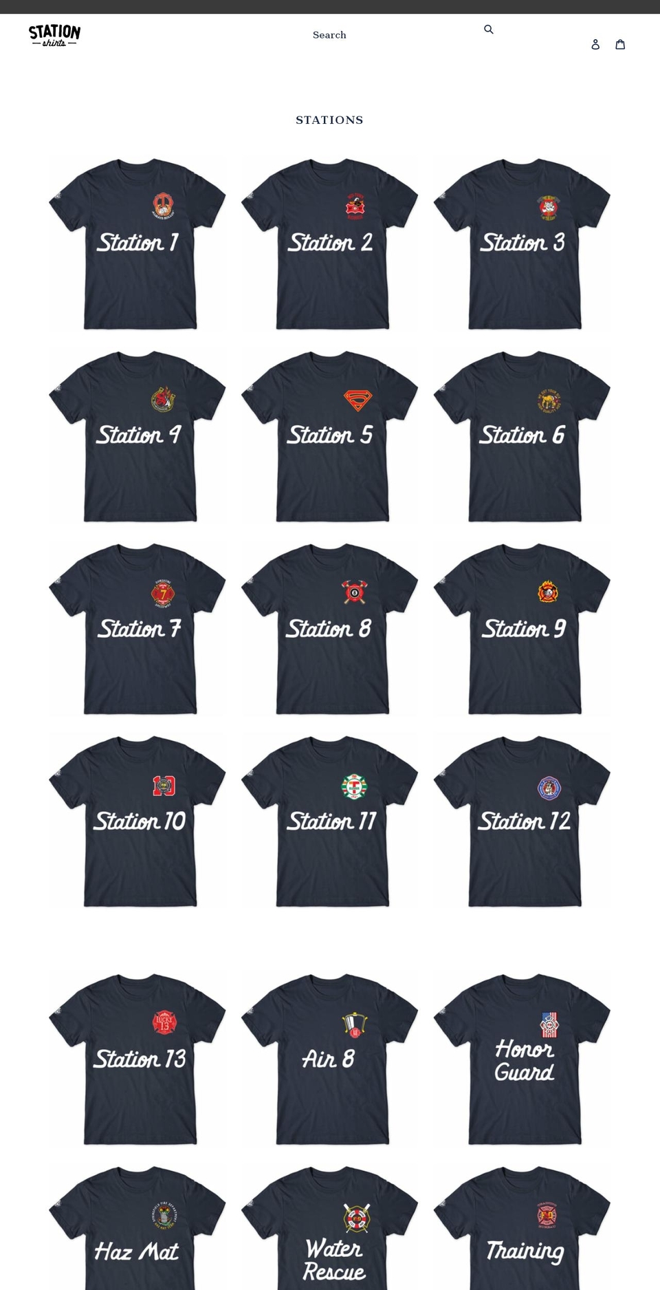 station-shirts.com shopify website screenshot