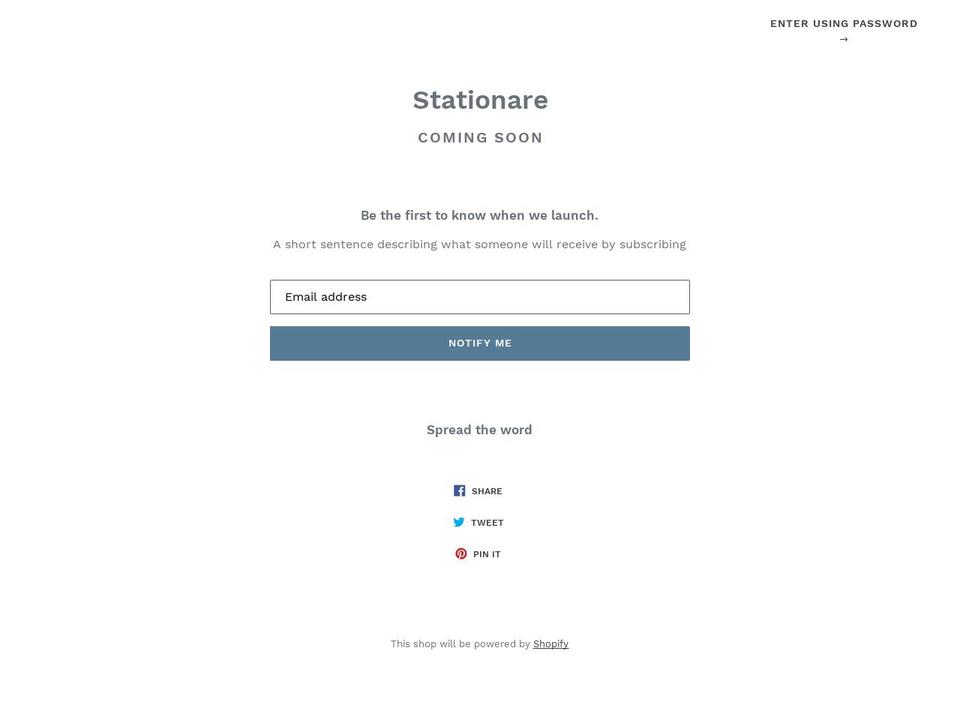 stationare.com shopify website screenshot