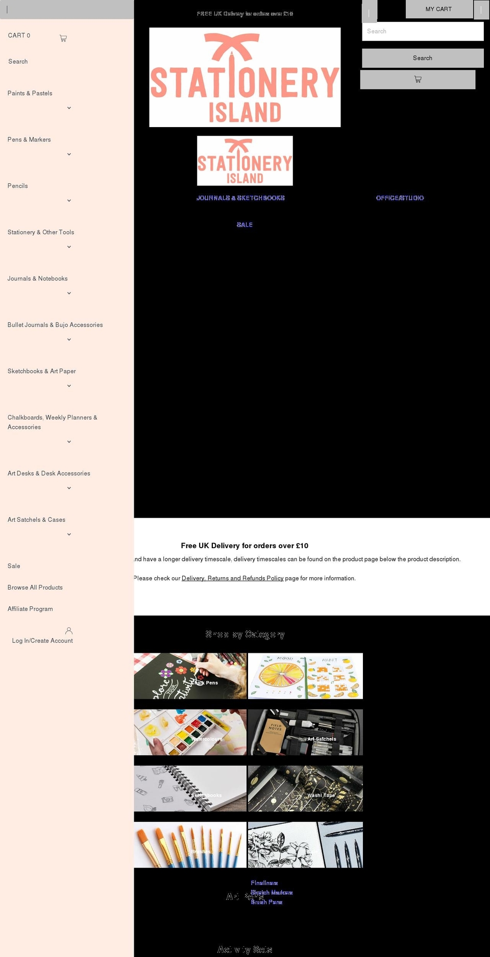 stationaryisland.com — Shopify storefront screenshot