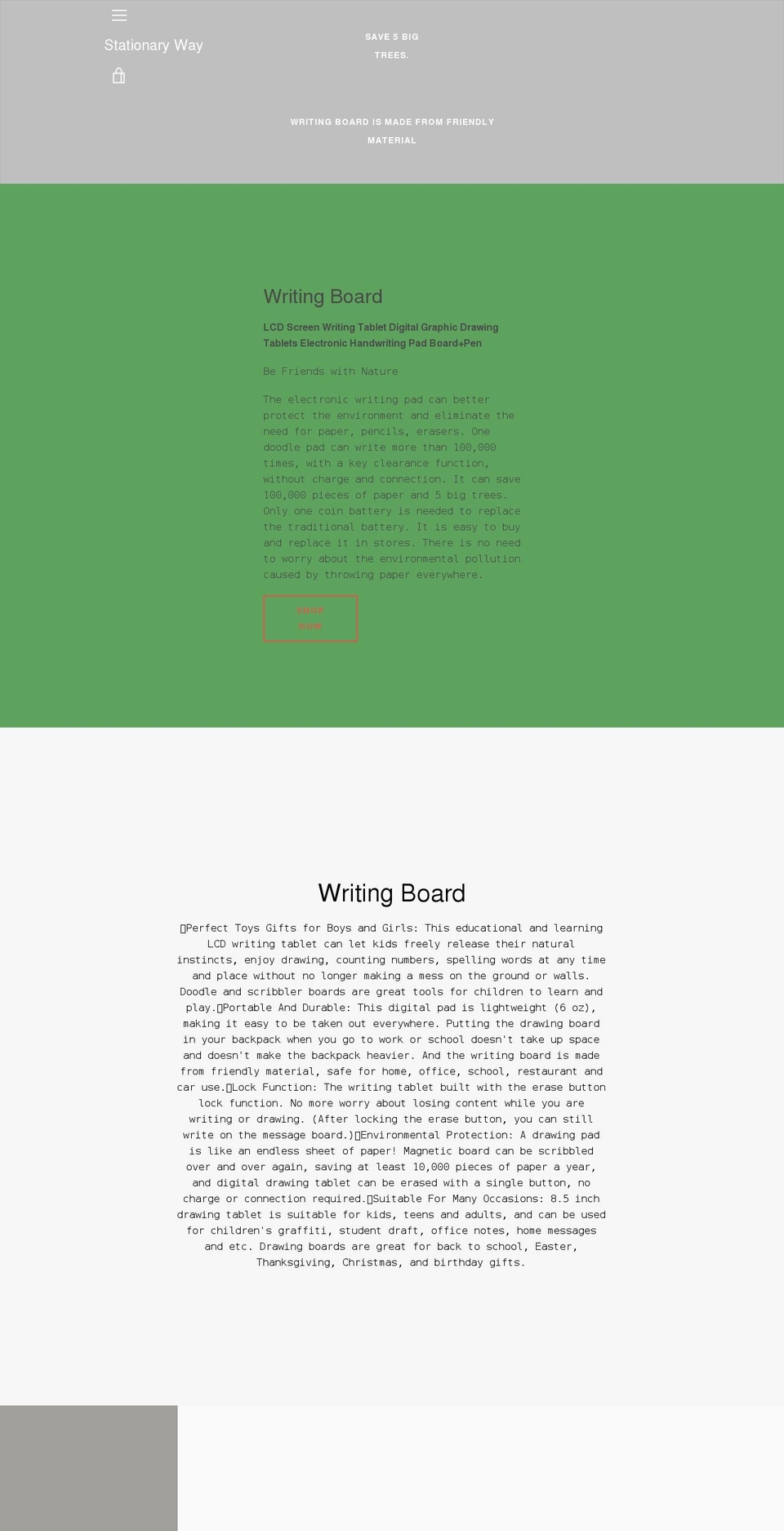 stationaryway.com shopify website screenshot