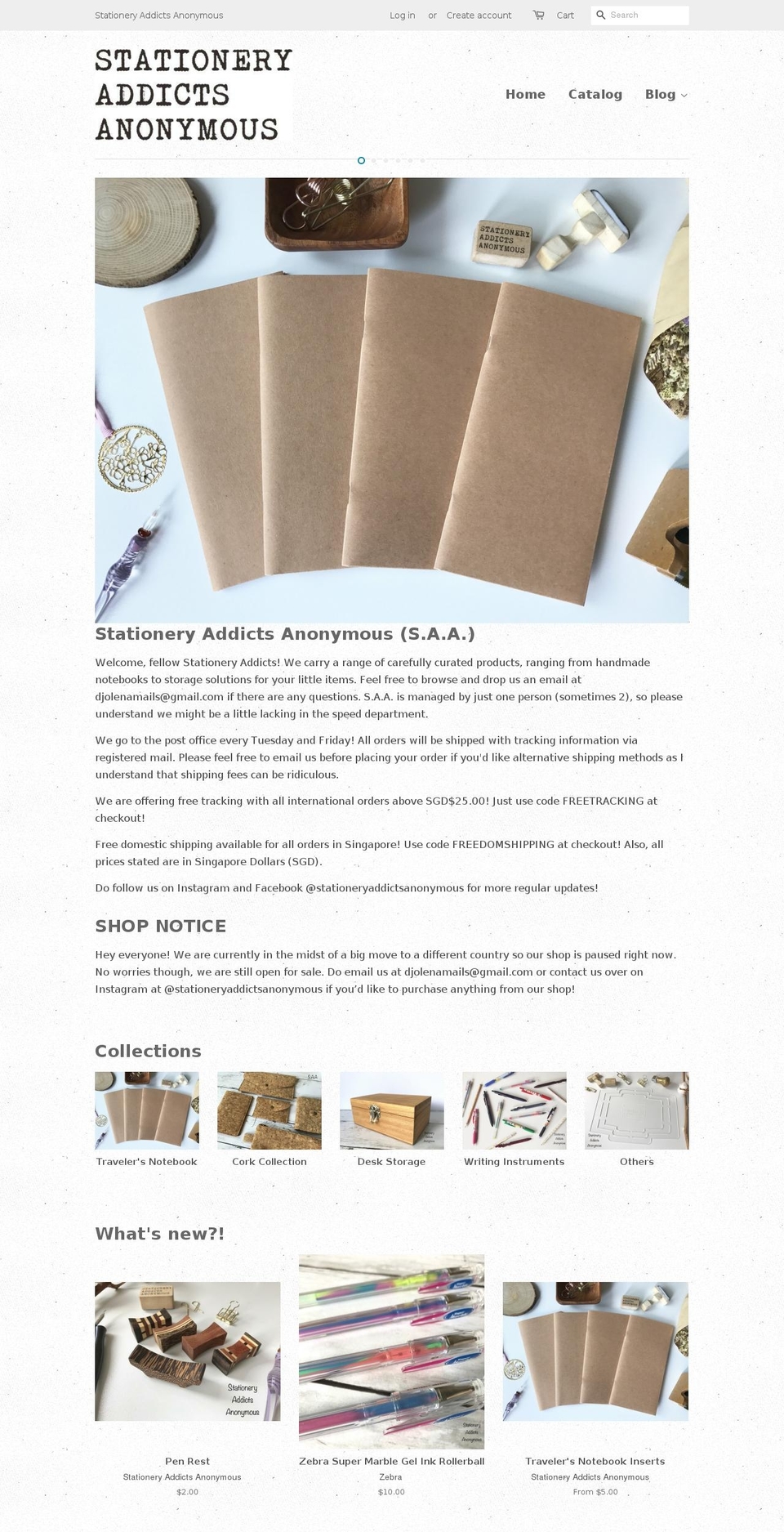 stationeryaddictsanonymous.com — Shopify storefront screenshot