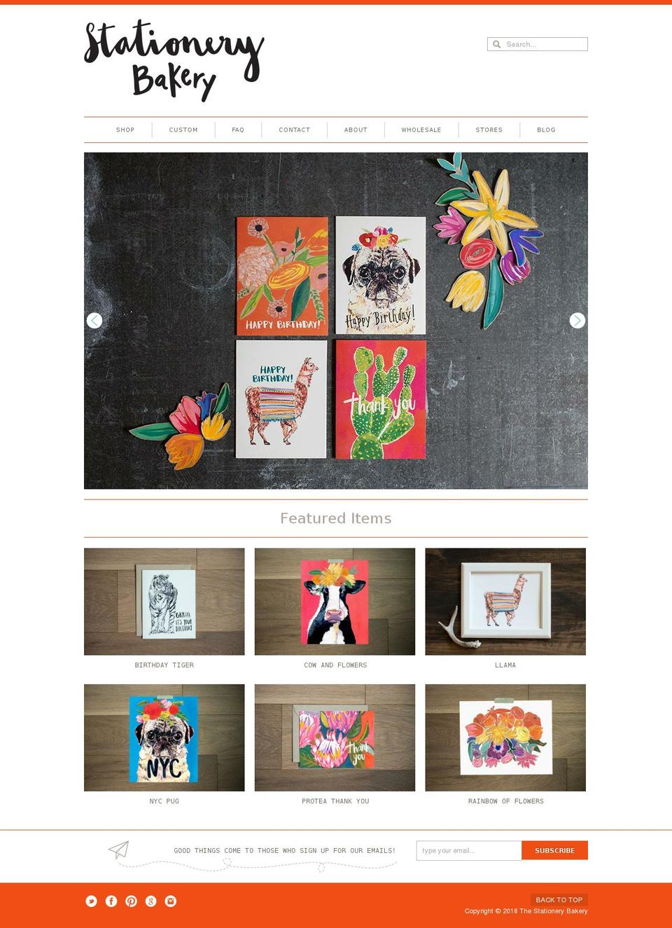 stationerybakery.com — Shopify storefront screenshot