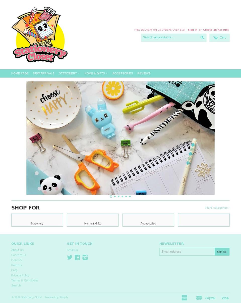 stationerycloset.co.uk shopify website screenshot