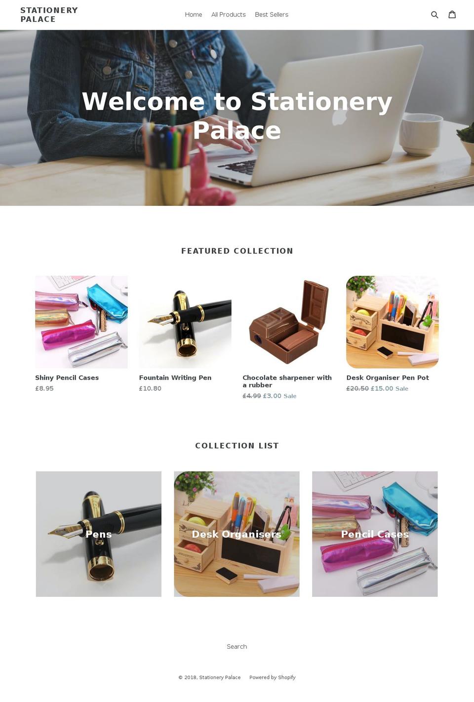 stationerypalace.com — Shopify storefront screenshot