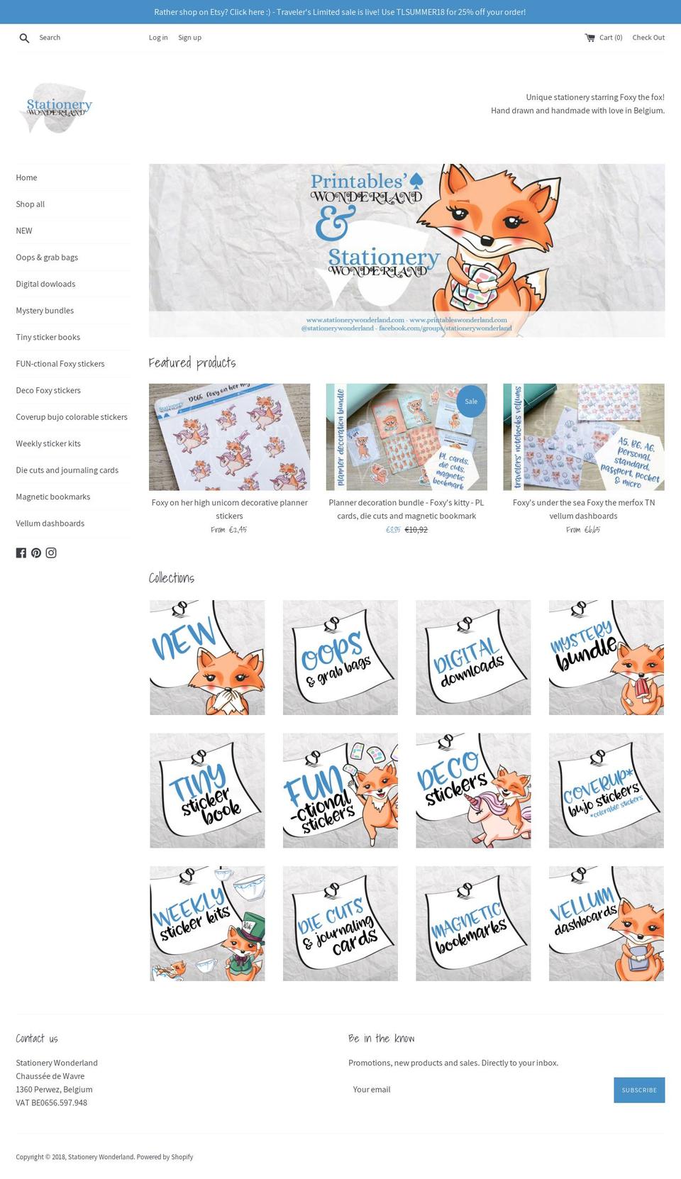 stationerywonderland.com — Shopify storefront screenshot