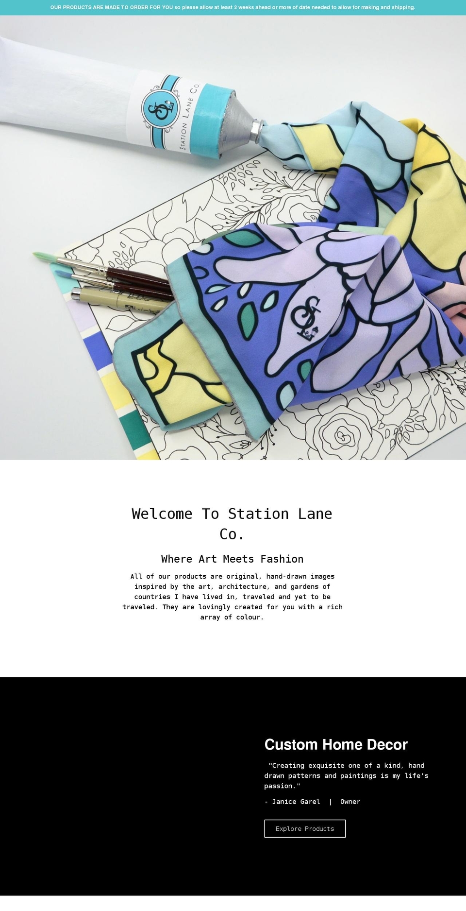 stationlaneco.com shopify website screenshot