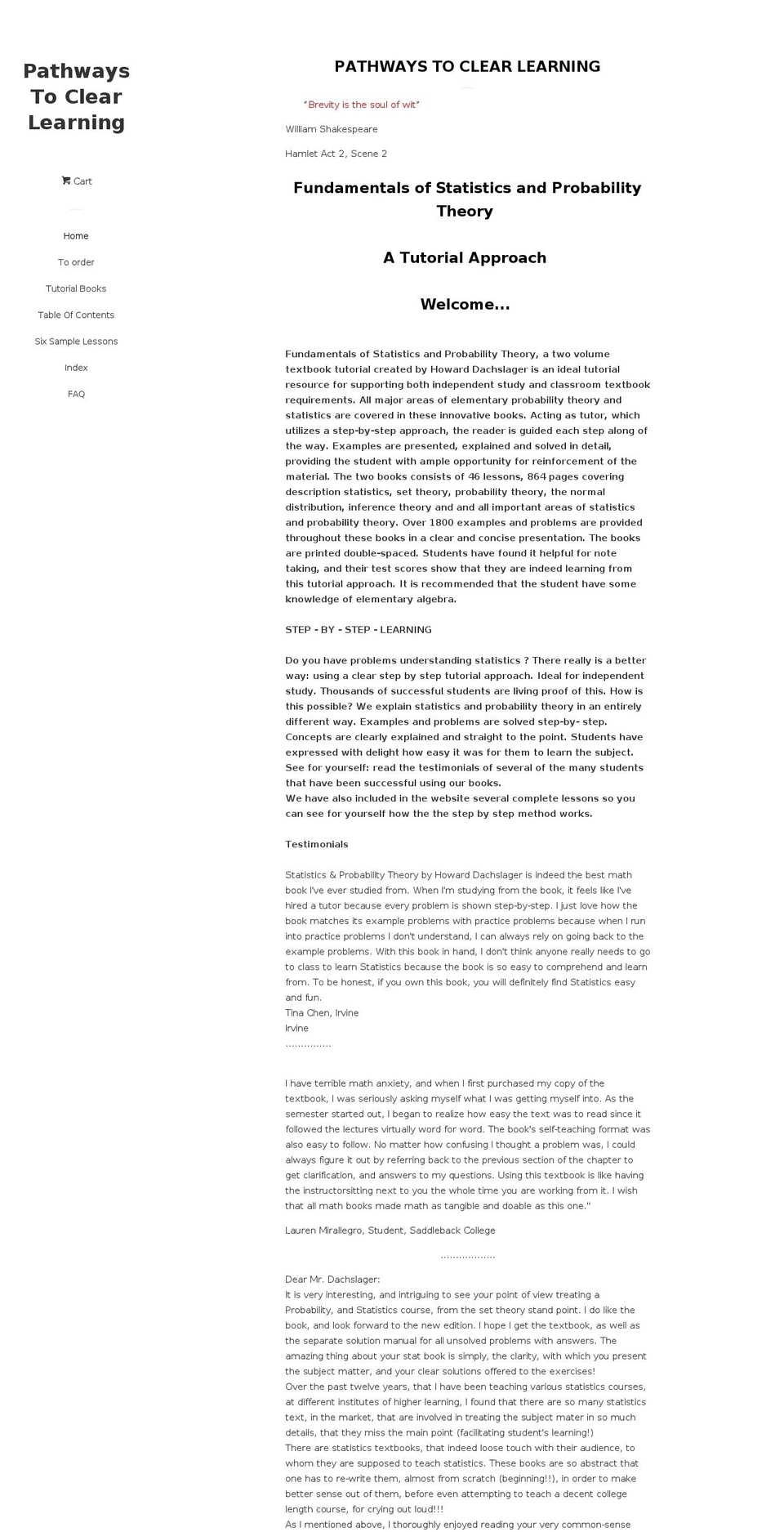 statstutorialtext.com shopify website screenshot