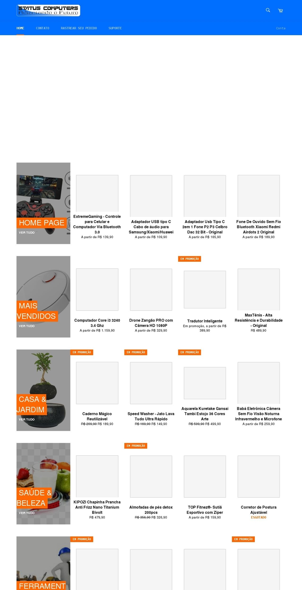 statuscomputers.com.br shopify website screenshot