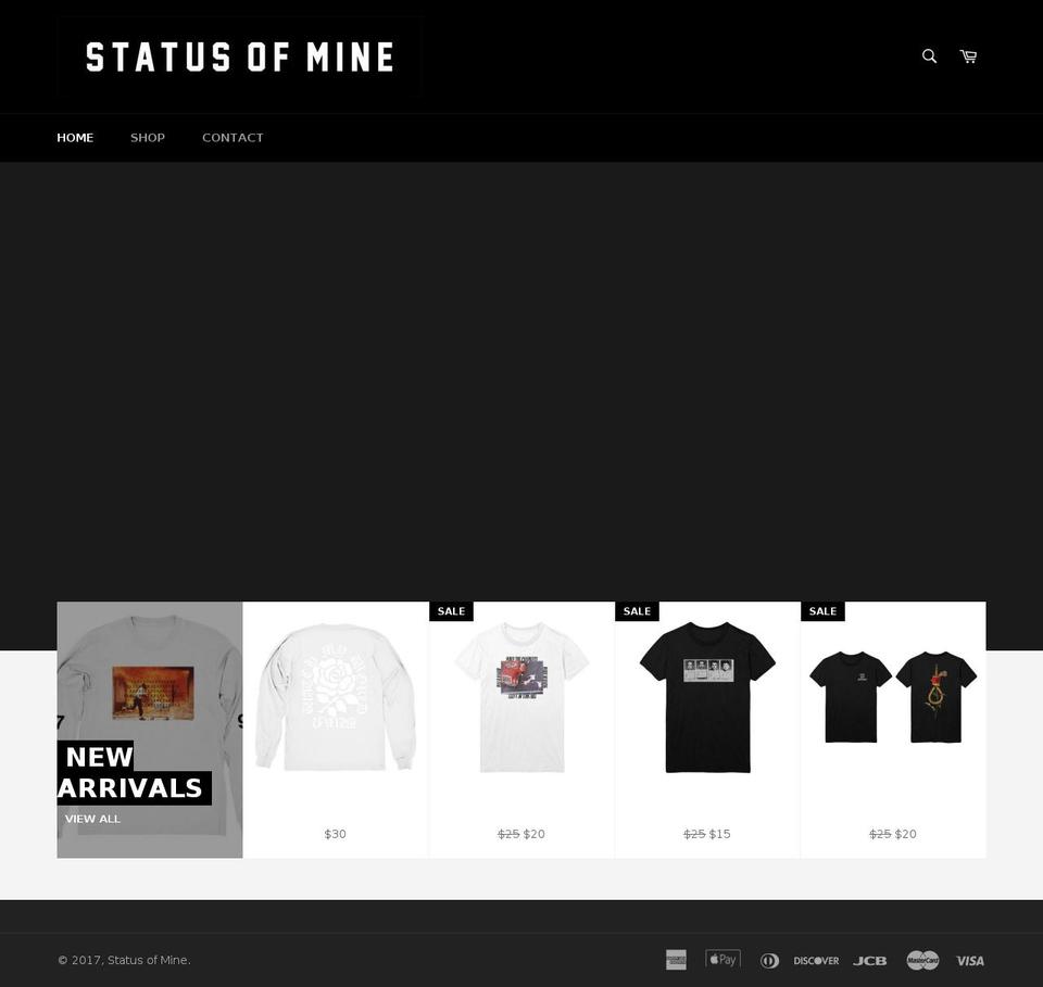 statusofmine.com shopify website screenshot