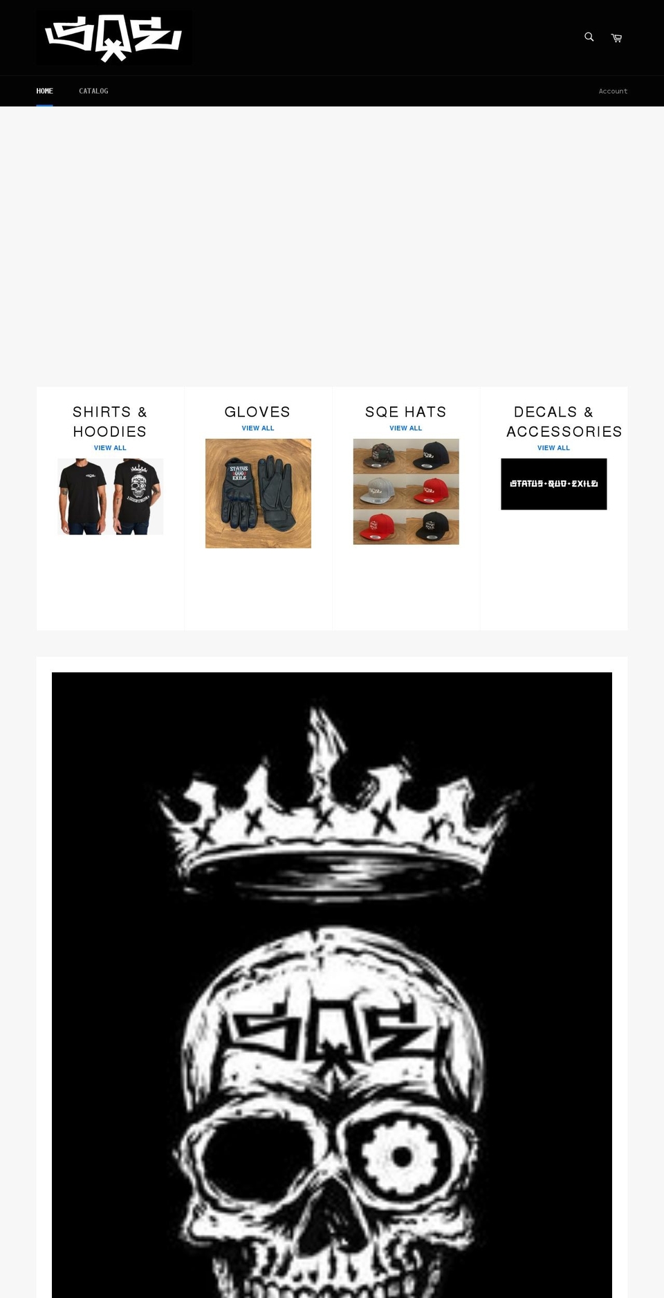 statusquoexile.com shopify website screenshot