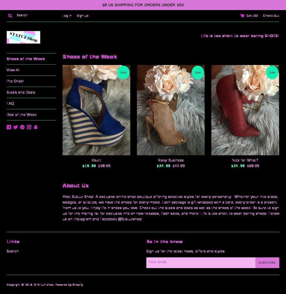 statuzshop.com — Shopify storefront screenshot
