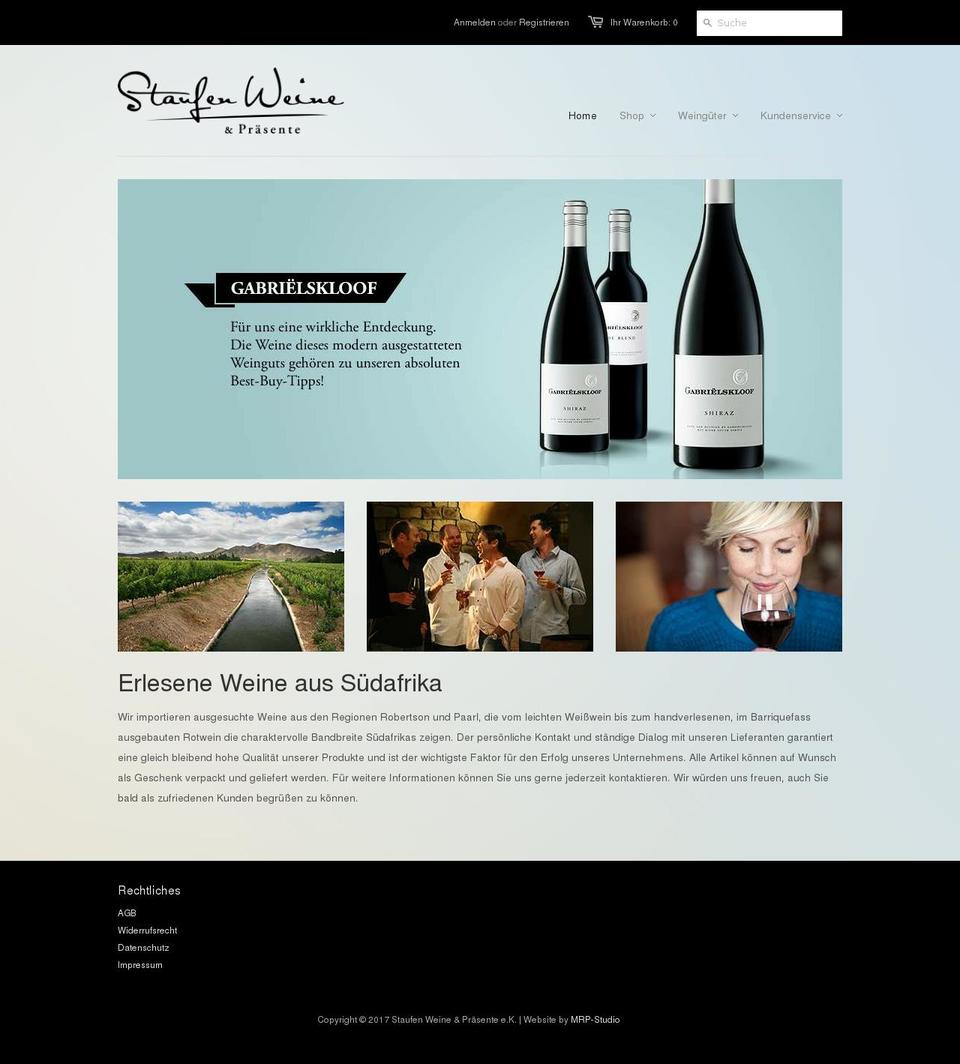 Staufen Weine Shopify theme site example staufen-wein.de