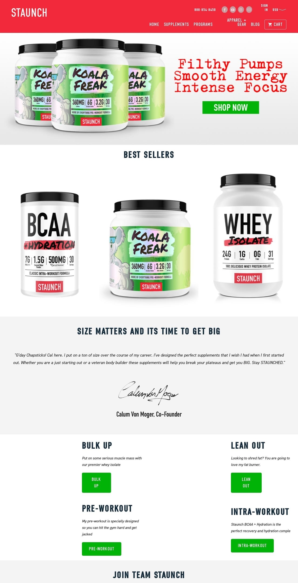 staunchnation.com — Shopify storefront screenshot
