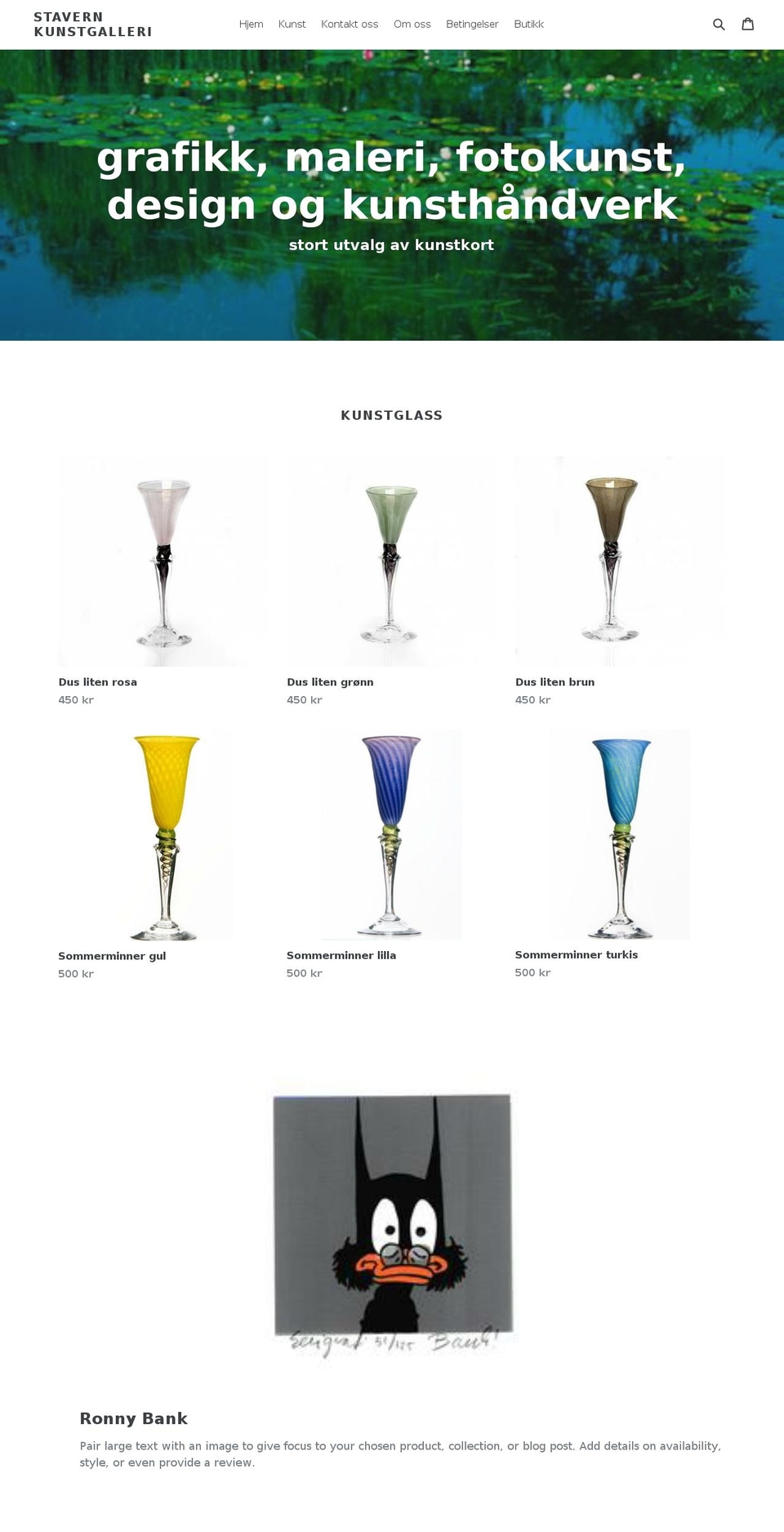 stavernkunstgalleri.com — Shopify storefront screenshot