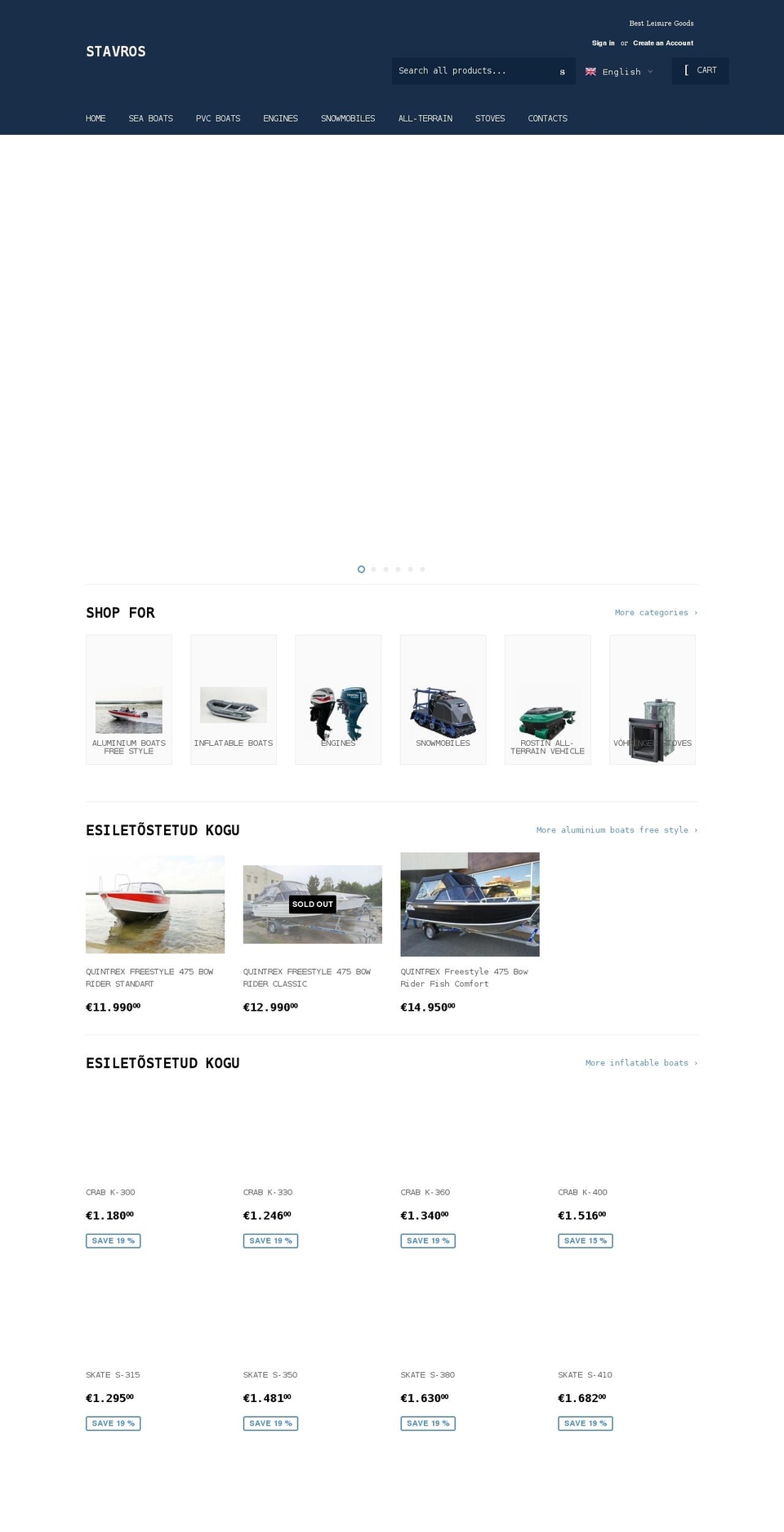 stavros.ee shopify website screenshot