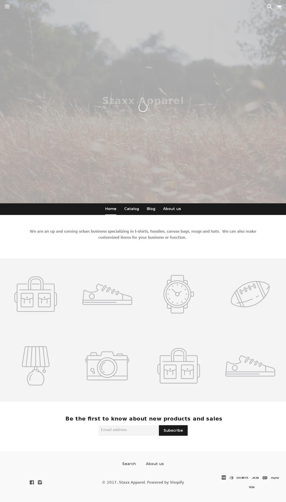 staxxapparel.com shopify website screenshot