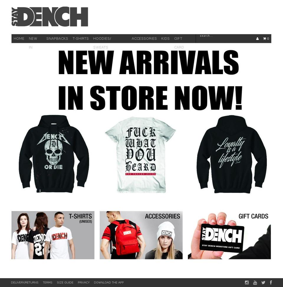 stay-dench.com shopify website screenshot