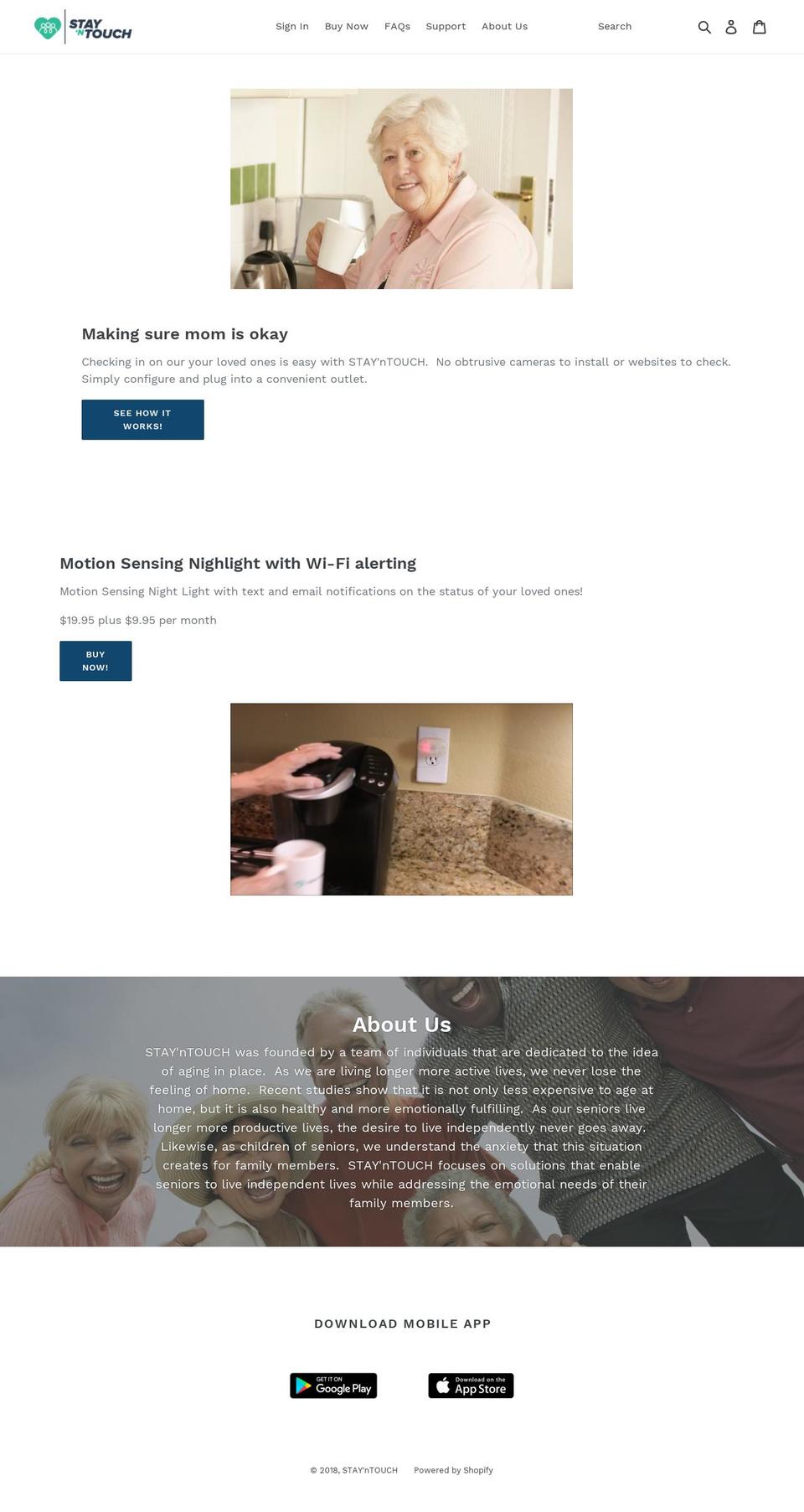 stay-n-touch.com — Shopify storefront screenshot