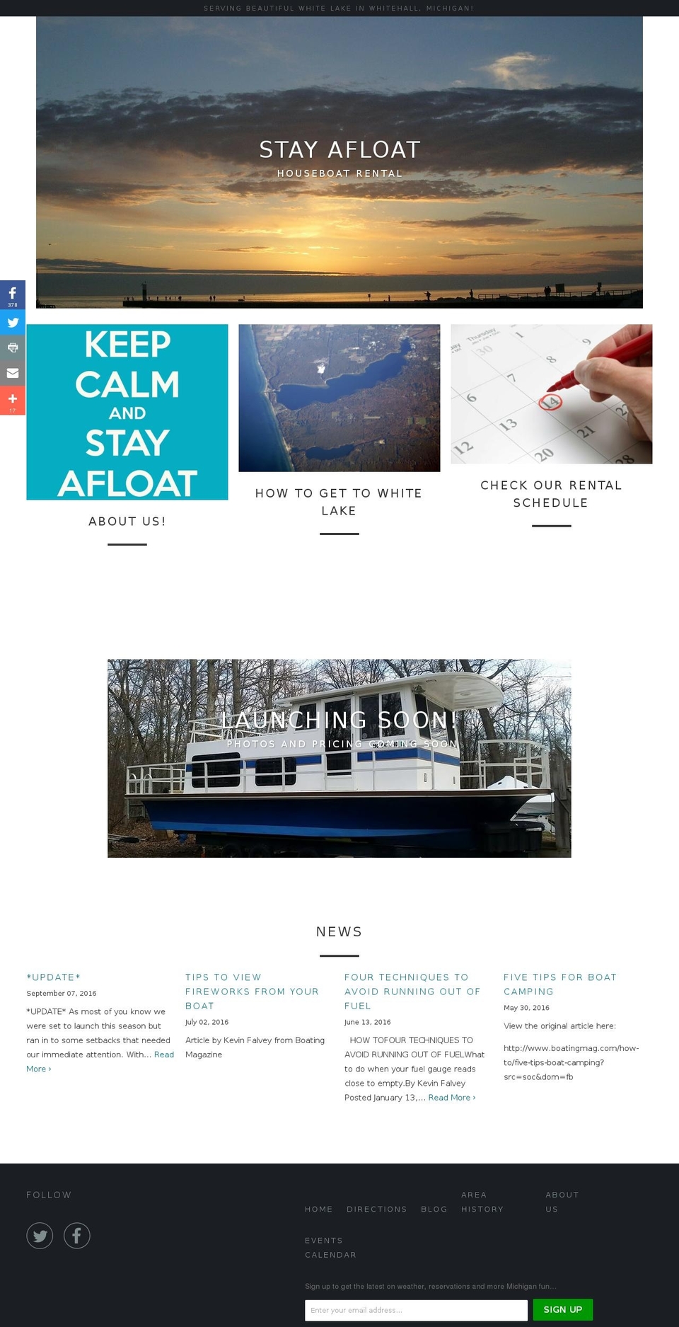 stayafloathouseboat.com shopify website screenshot