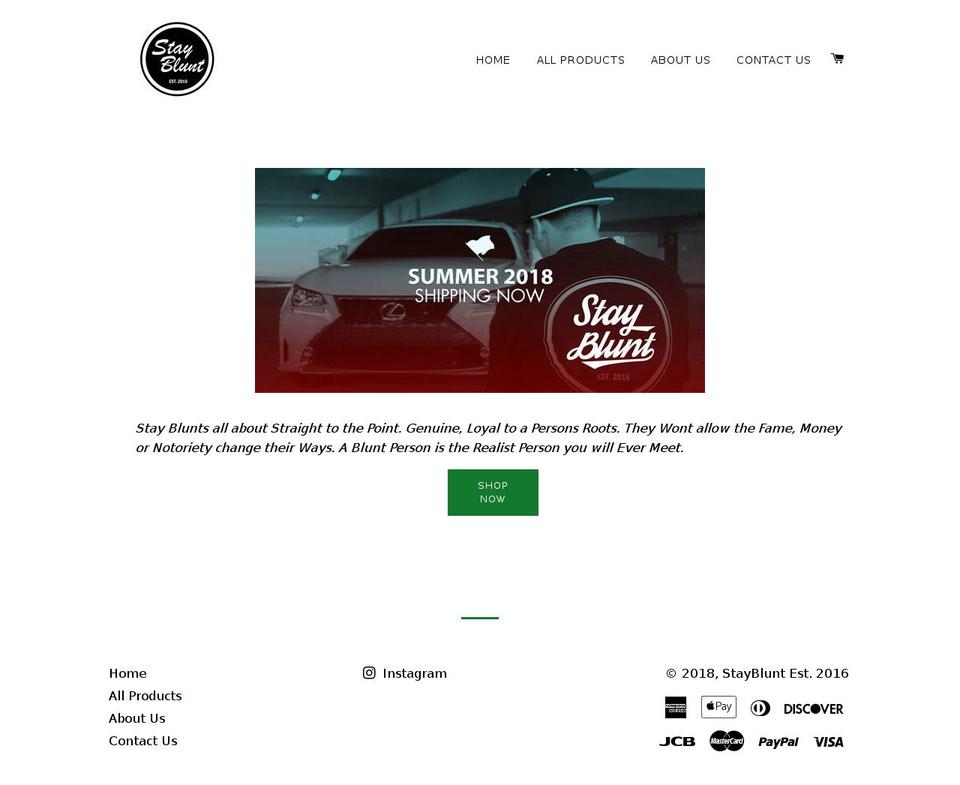 stayblunt.com — Shopify storefront screenshot