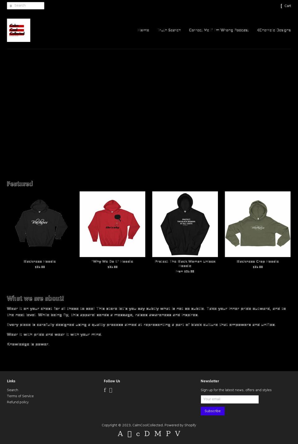 staycalmcoolcollected.com shopify website screenshot