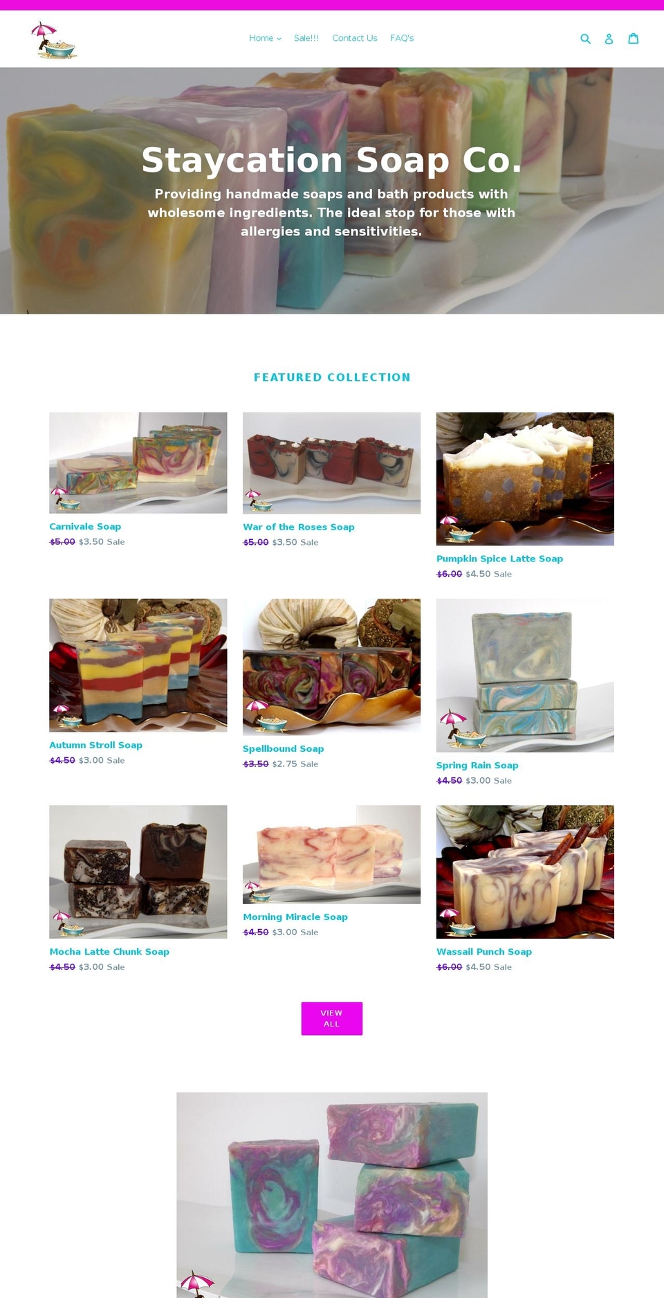 staycationsoap.com — Shopify storefront screenshot
