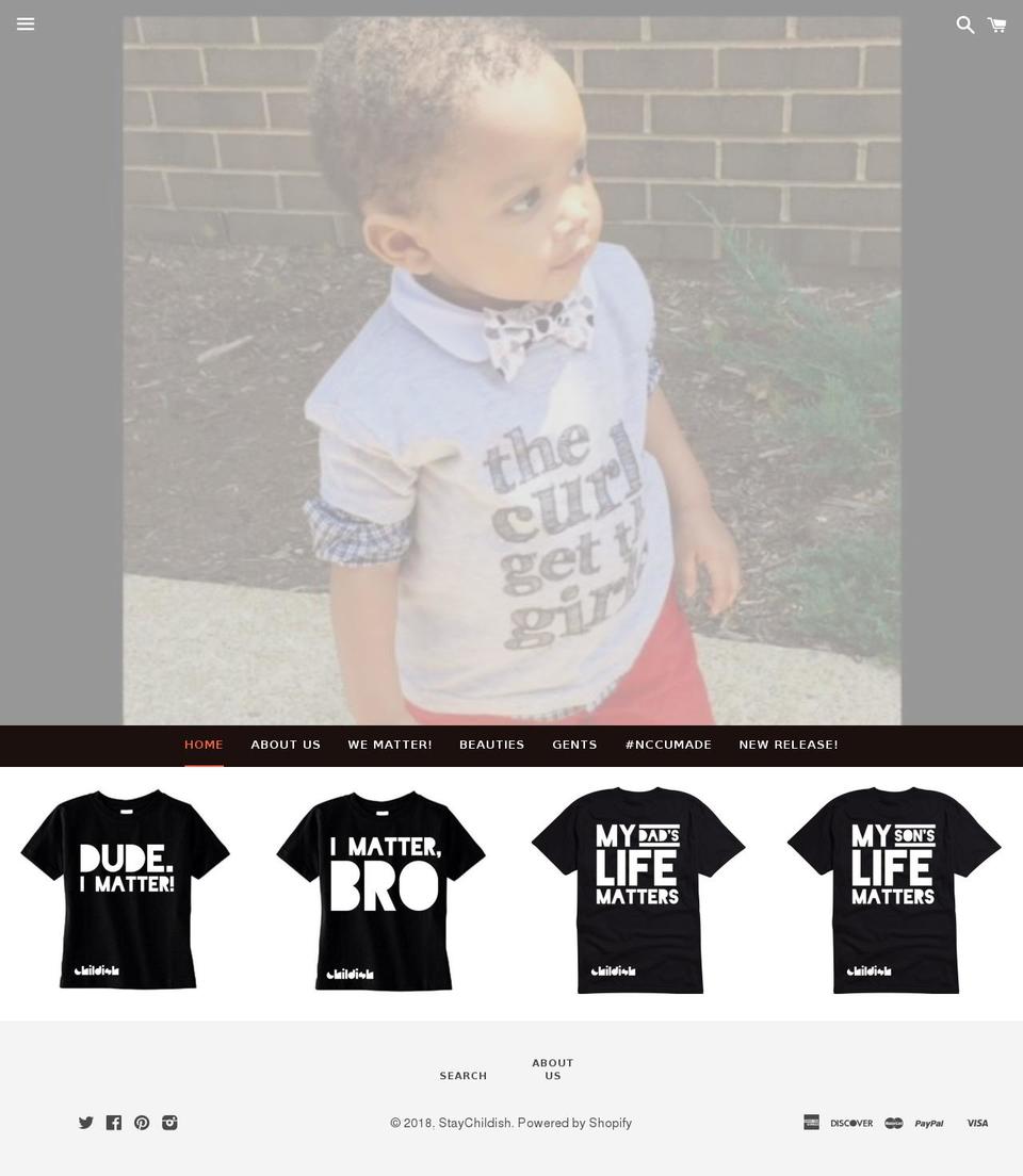 staychildish.com — Shopify storefront screenshot