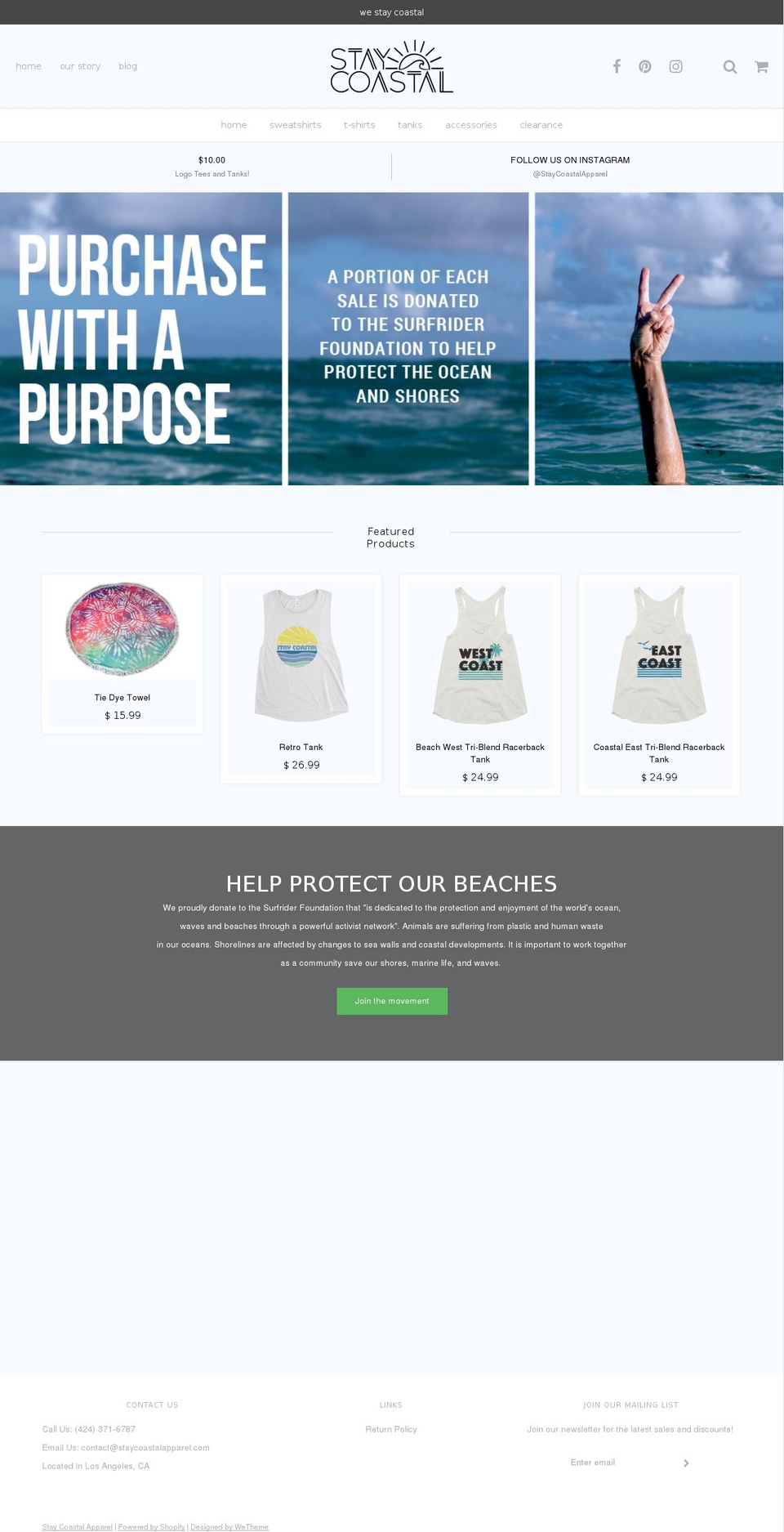 staycoastalclothingco.com shopify website screenshot