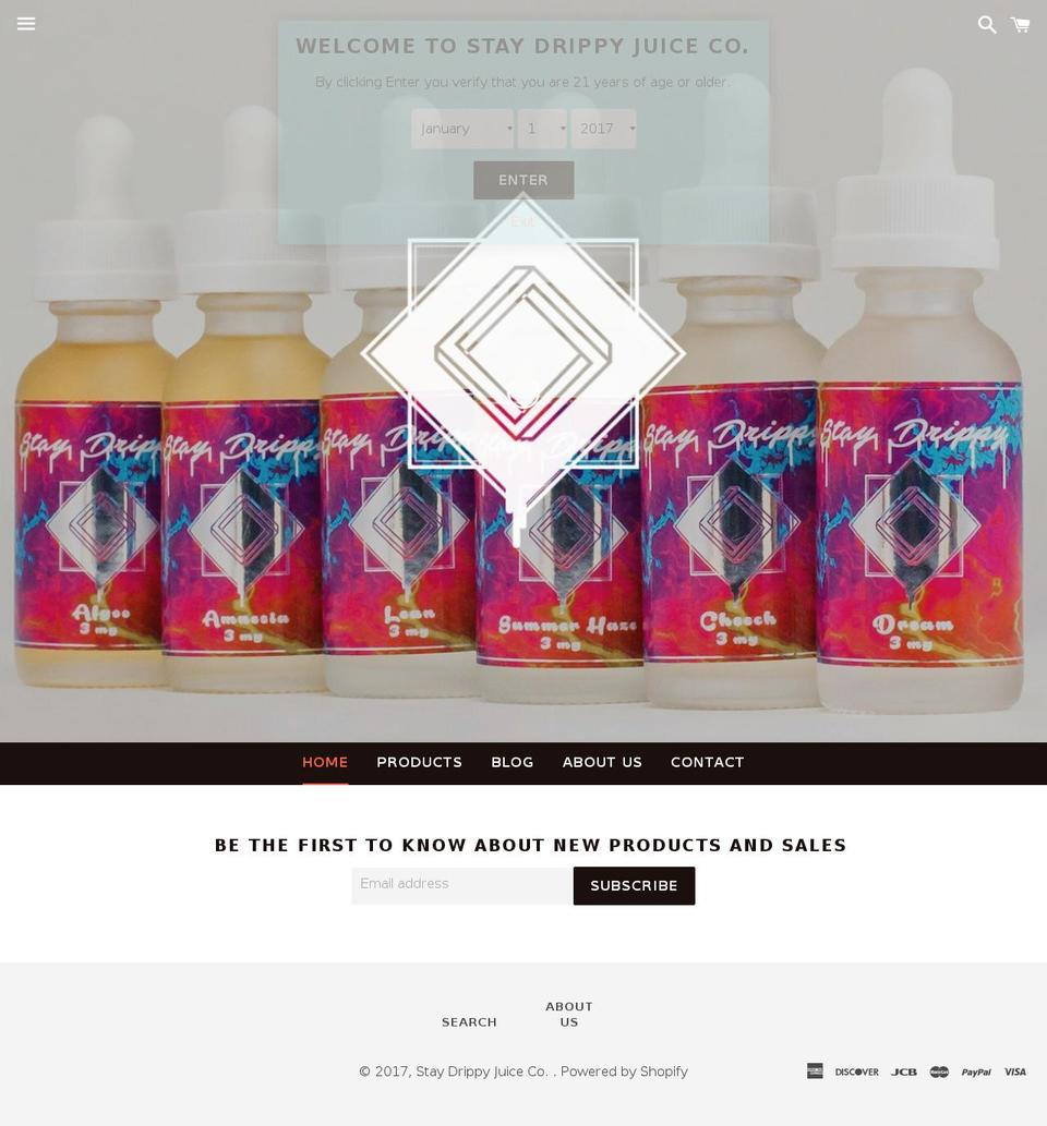 staydrippy.com shopify website screenshot
