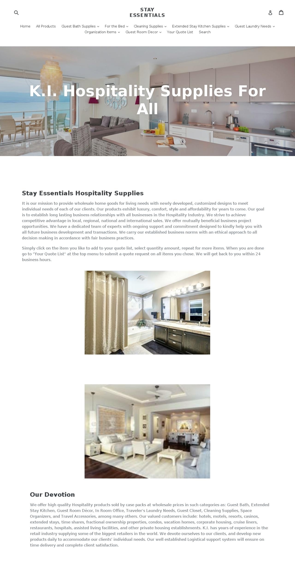 stayessentials.com — Shopify storefront screenshot