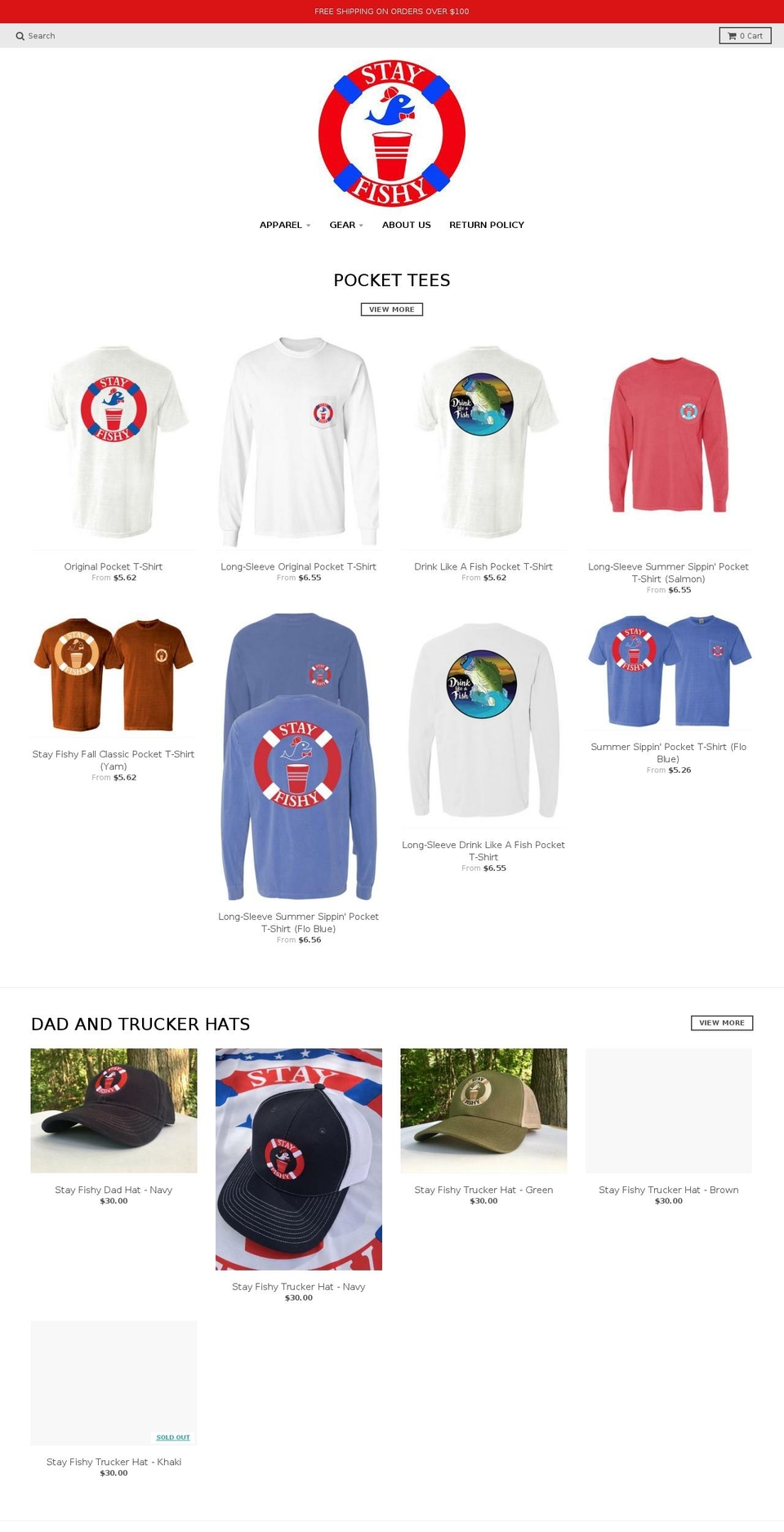 stayfishy.com shopify website screenshot