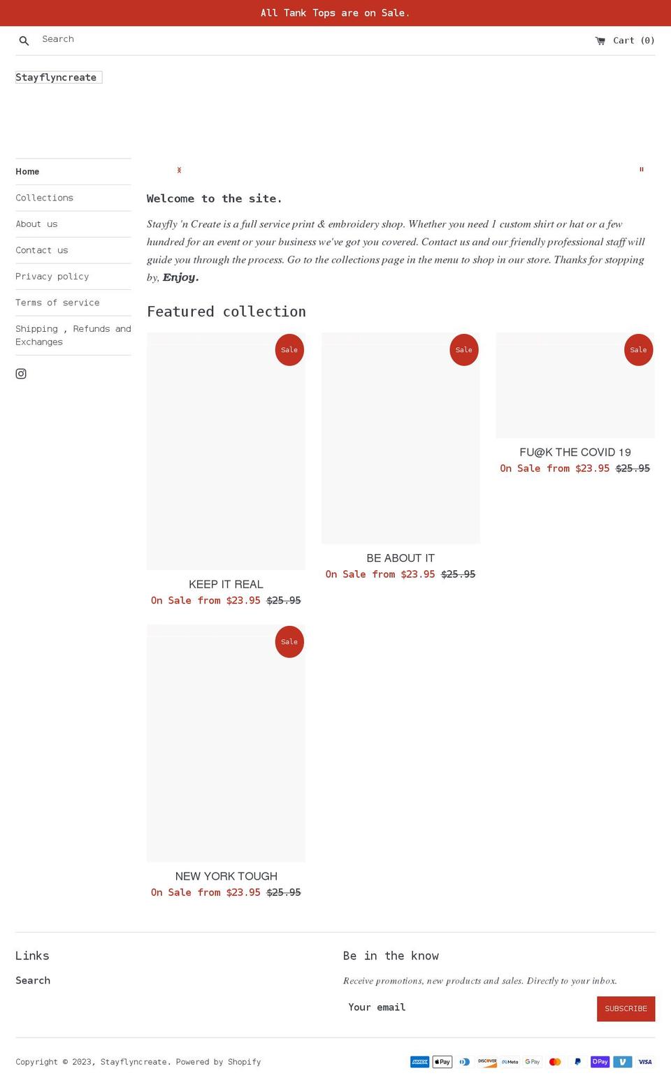 stayflyncreate.com — Shopify storefront screenshot
