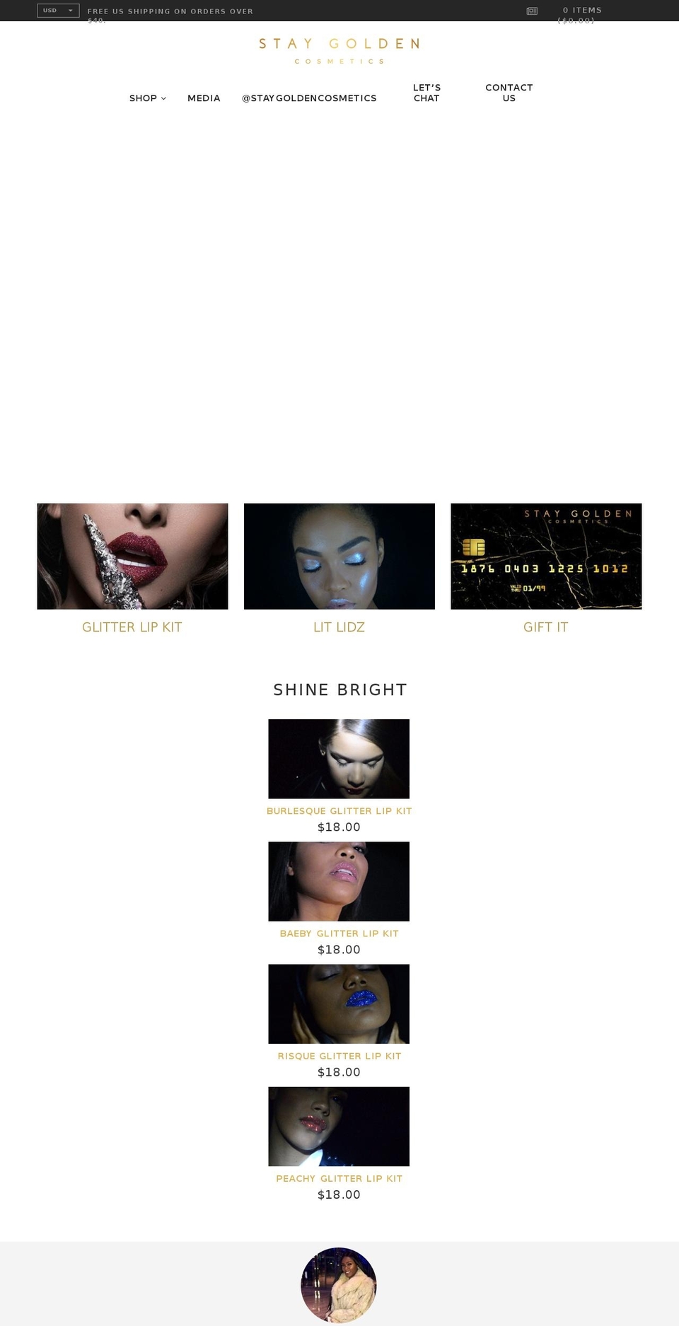 staygoldencosmetics.myshopify.com — Shopify storefront screenshot