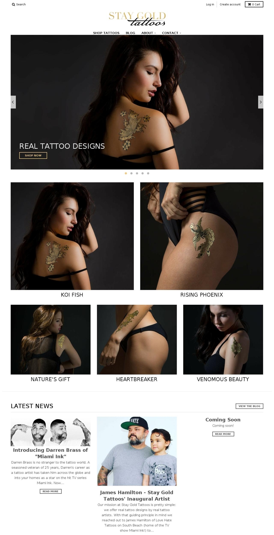 staygoldtats.com shopify website screenshot