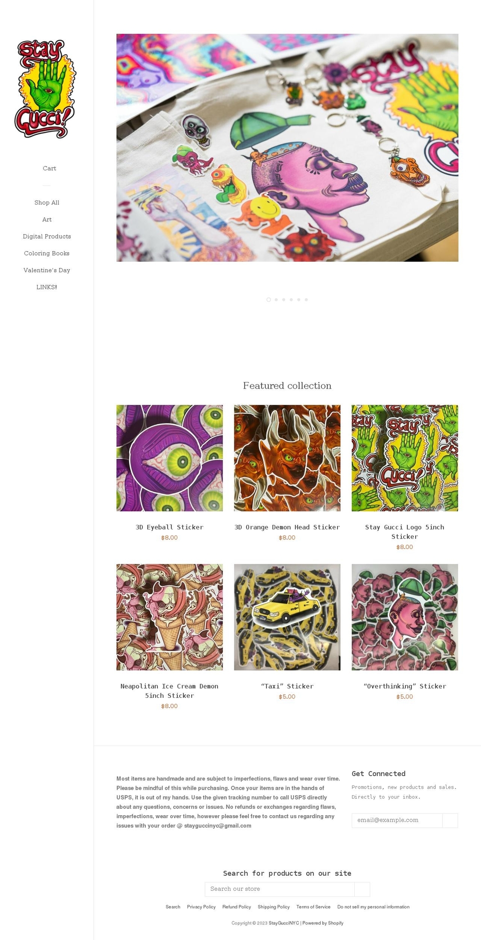 staygucci.com shopify website screenshot