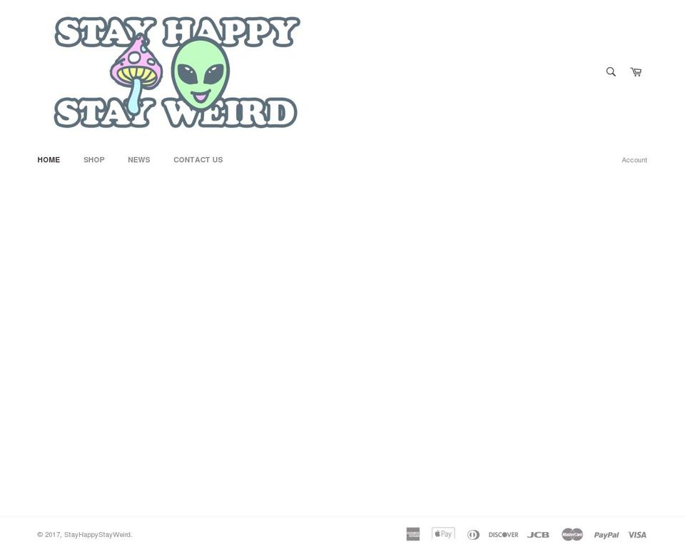 stayhappystayweird.com shopify website screenshot