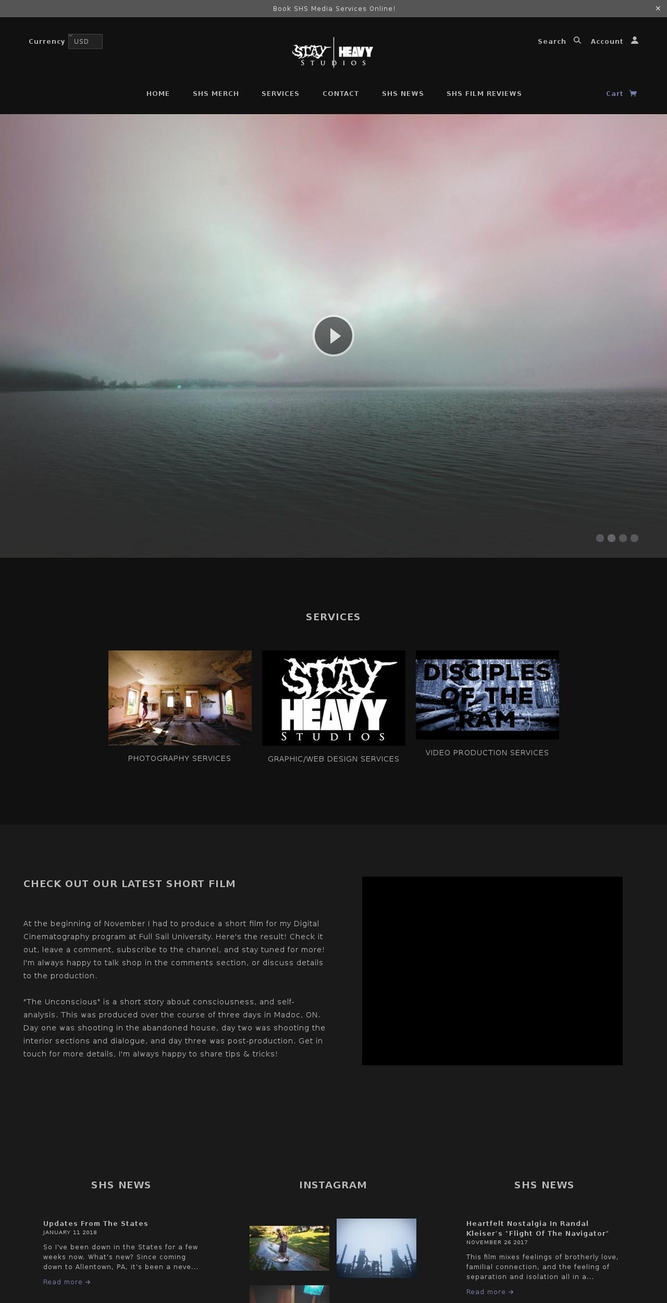 stayheavystudios.ca shopify website screenshot