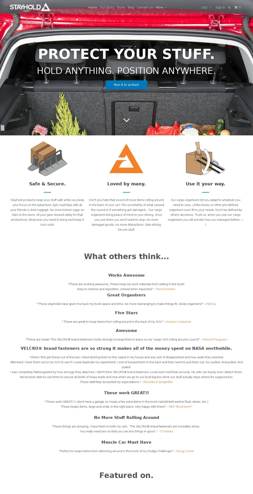 stayhold.com shopify website screenshot