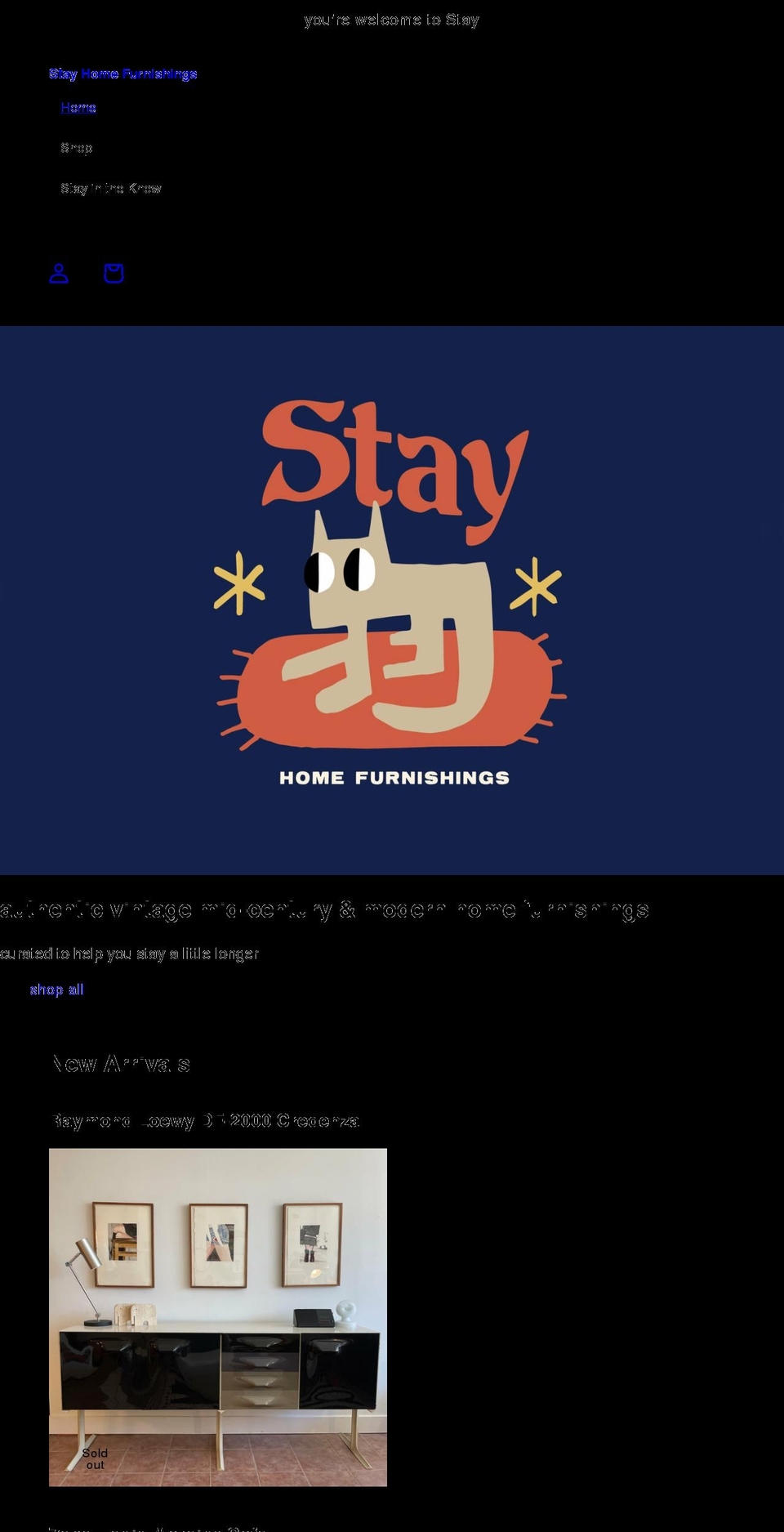 stayhomefurnishings.com shopify website screenshot